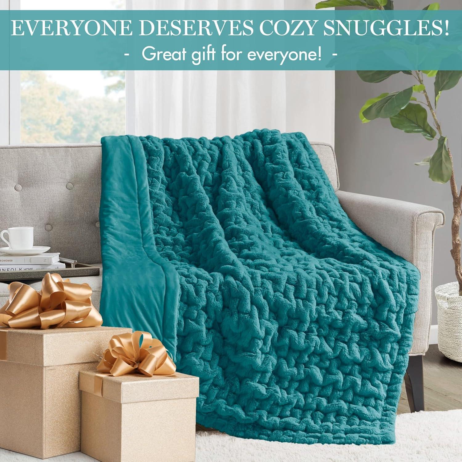 Ruched Fur Throw