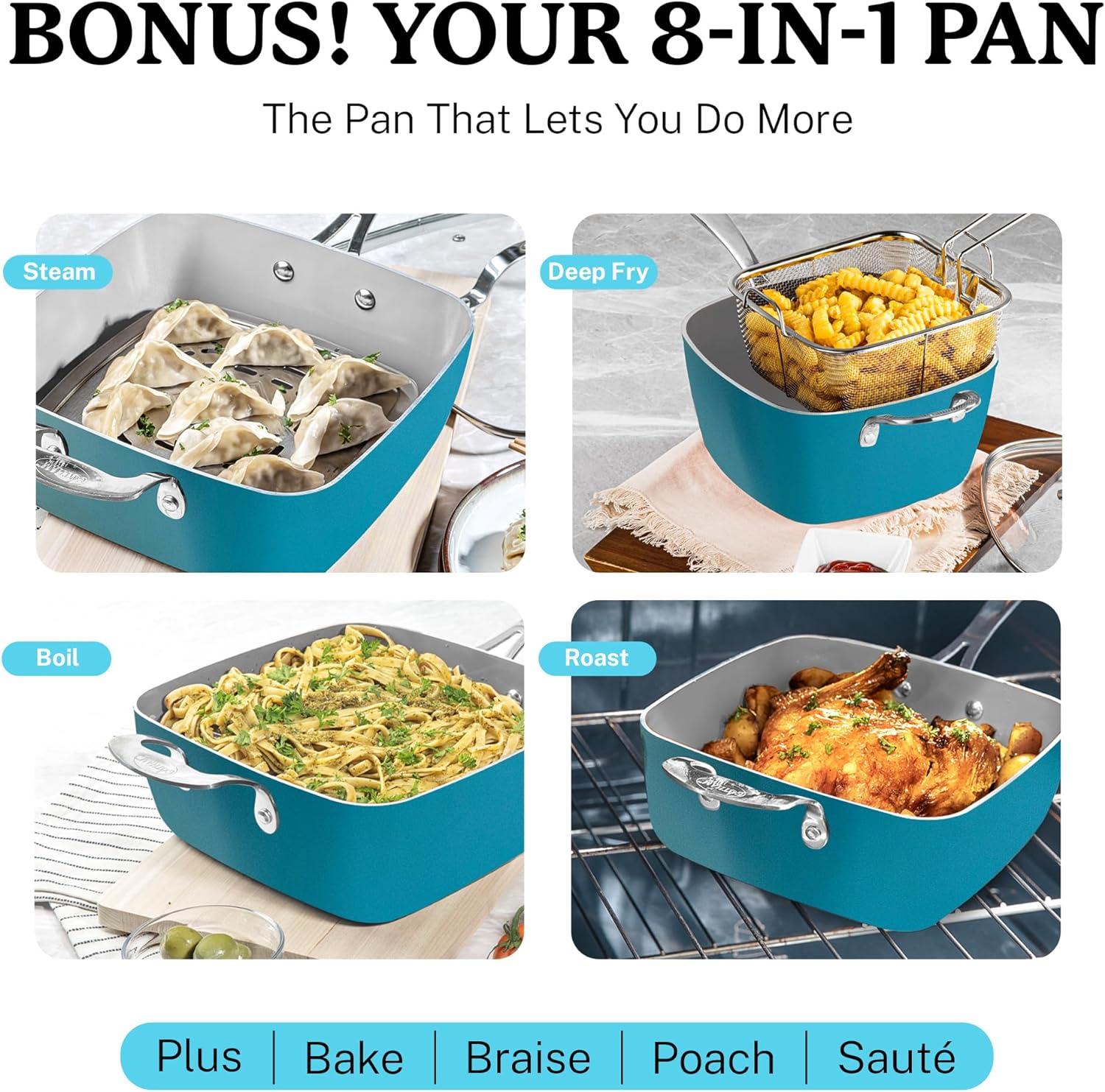 Gotham Steel 20 Piece Nonstick Cookware and Bakeware Set, Stay Cool Handles, Oven & Dishwasher Safe