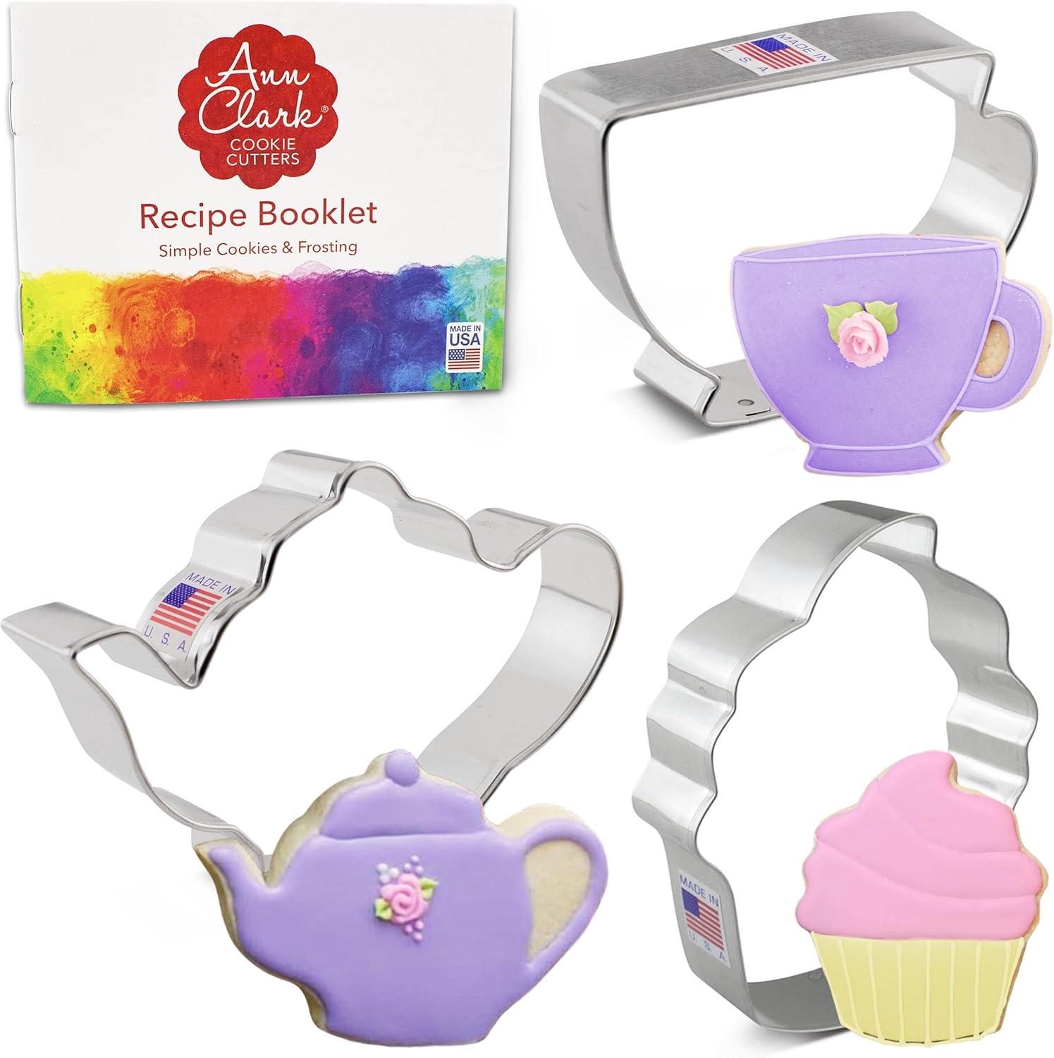 Polished Metal Tea Party Cookie Cutter Set