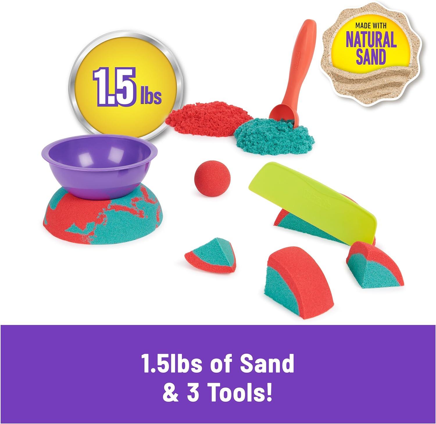 Kinetic Sand Mold n' Flow 1.5lbs Play Sand with 3 Tools