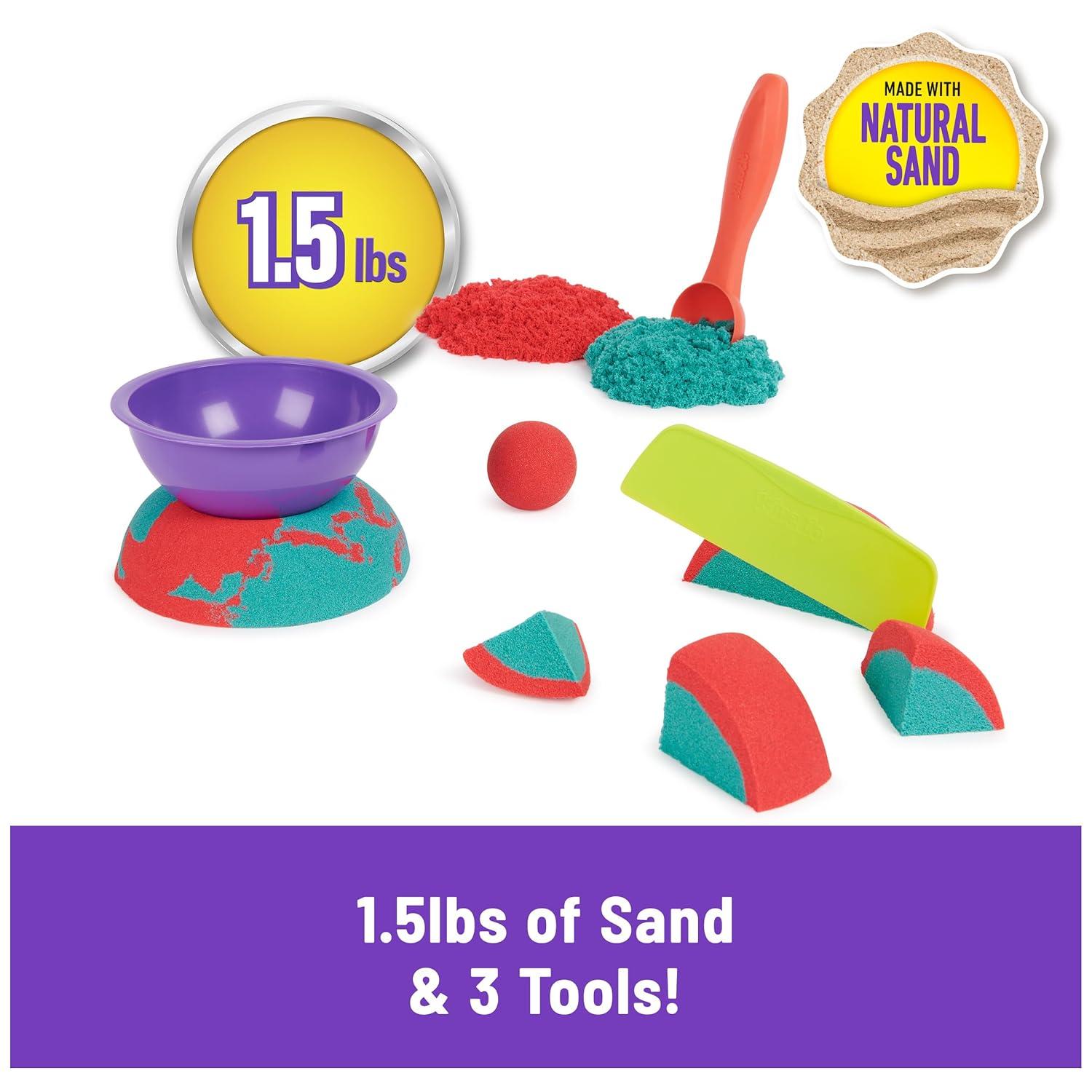 Kinetic Sand Mold n' Flow 1.5lbs Play Sand with 3 Tools