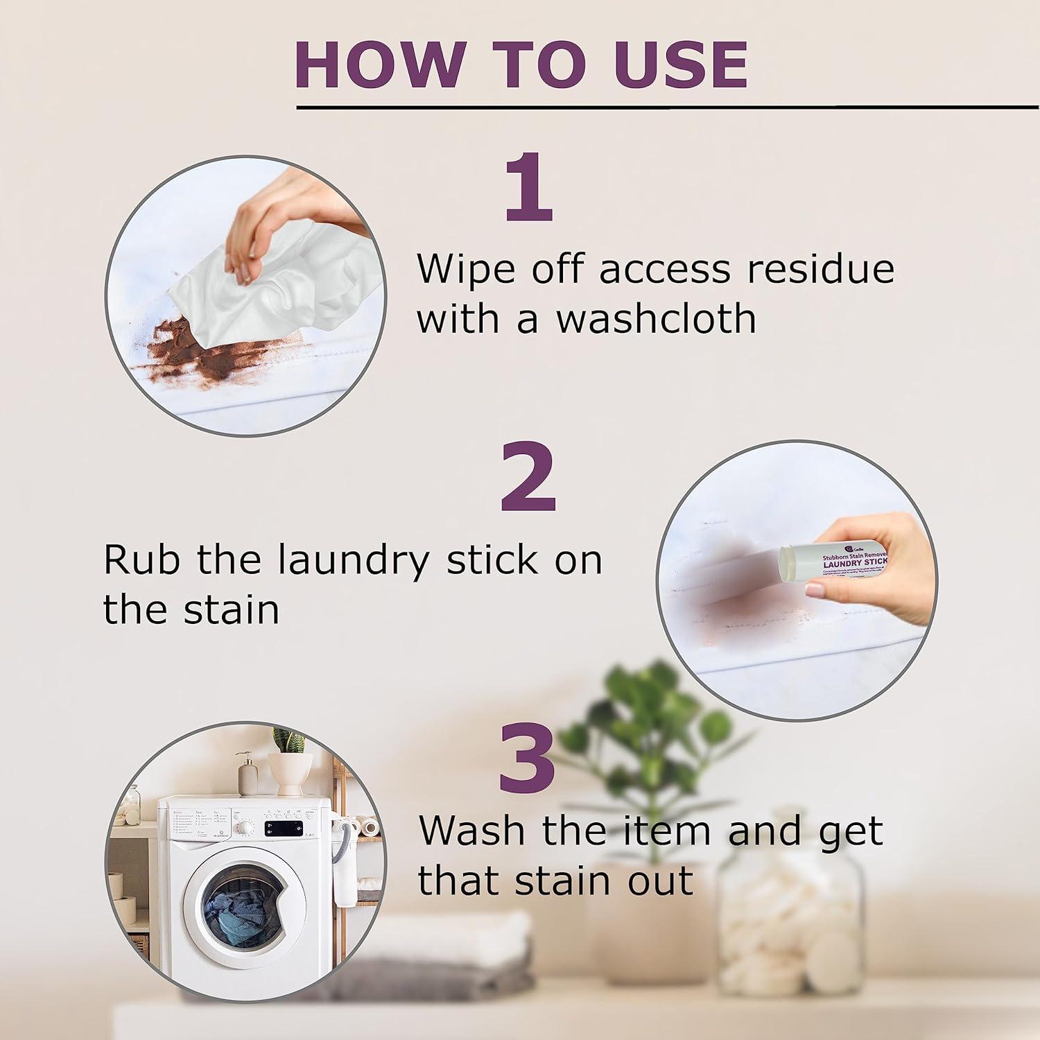 Compact White Laundry Stain Remover Stick for Fabrics