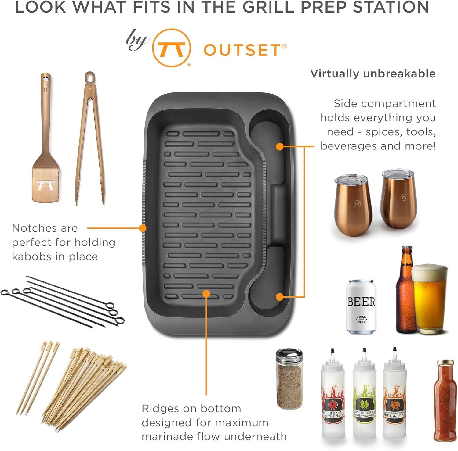 Outset Grill Prep Station With Lid, 15" x 10" x 2.6"