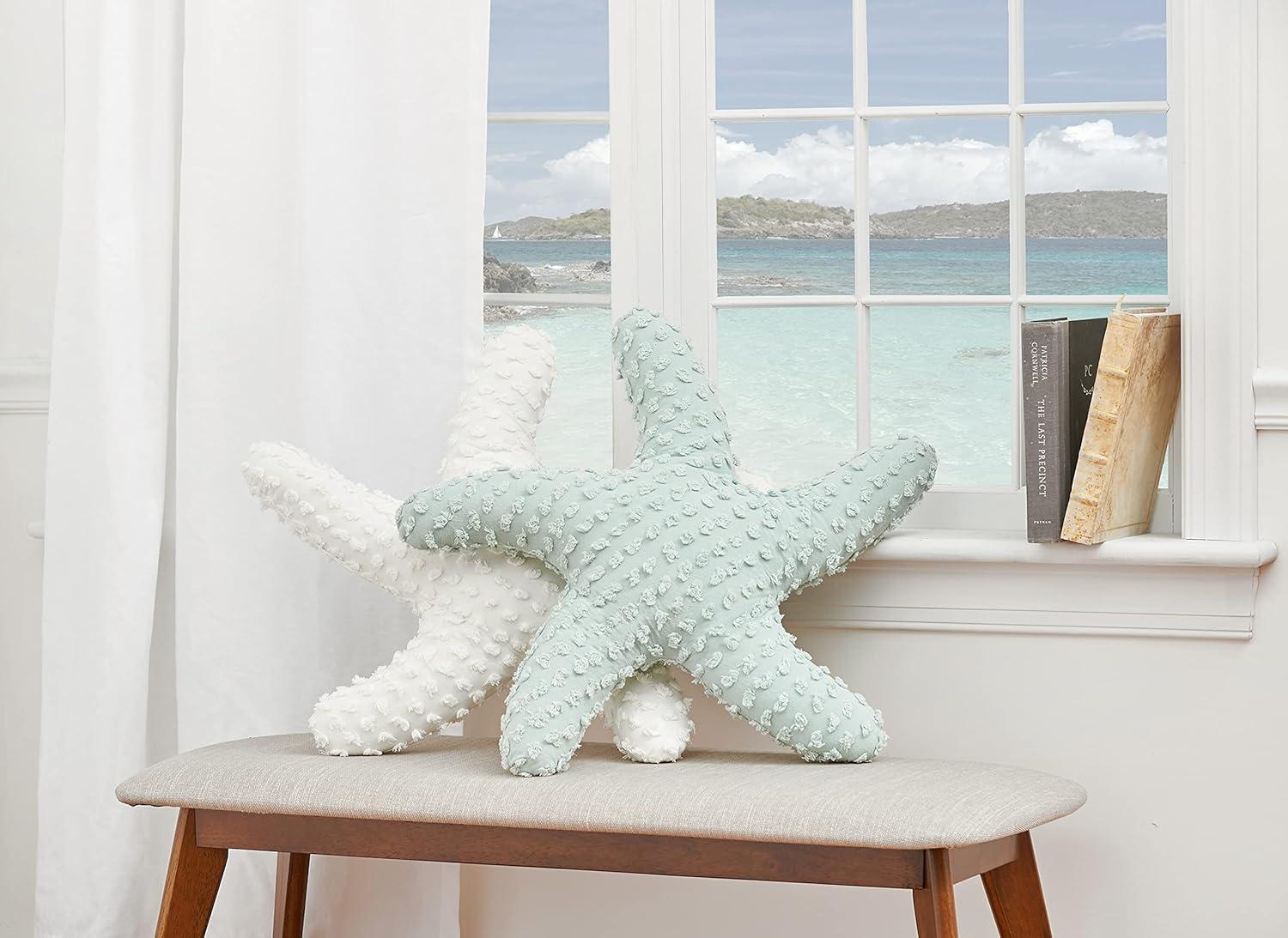 C&F Home 25" Green Starfish Shaped Coastal Accent Throw Pillow Decor Decoration 25.0 in.