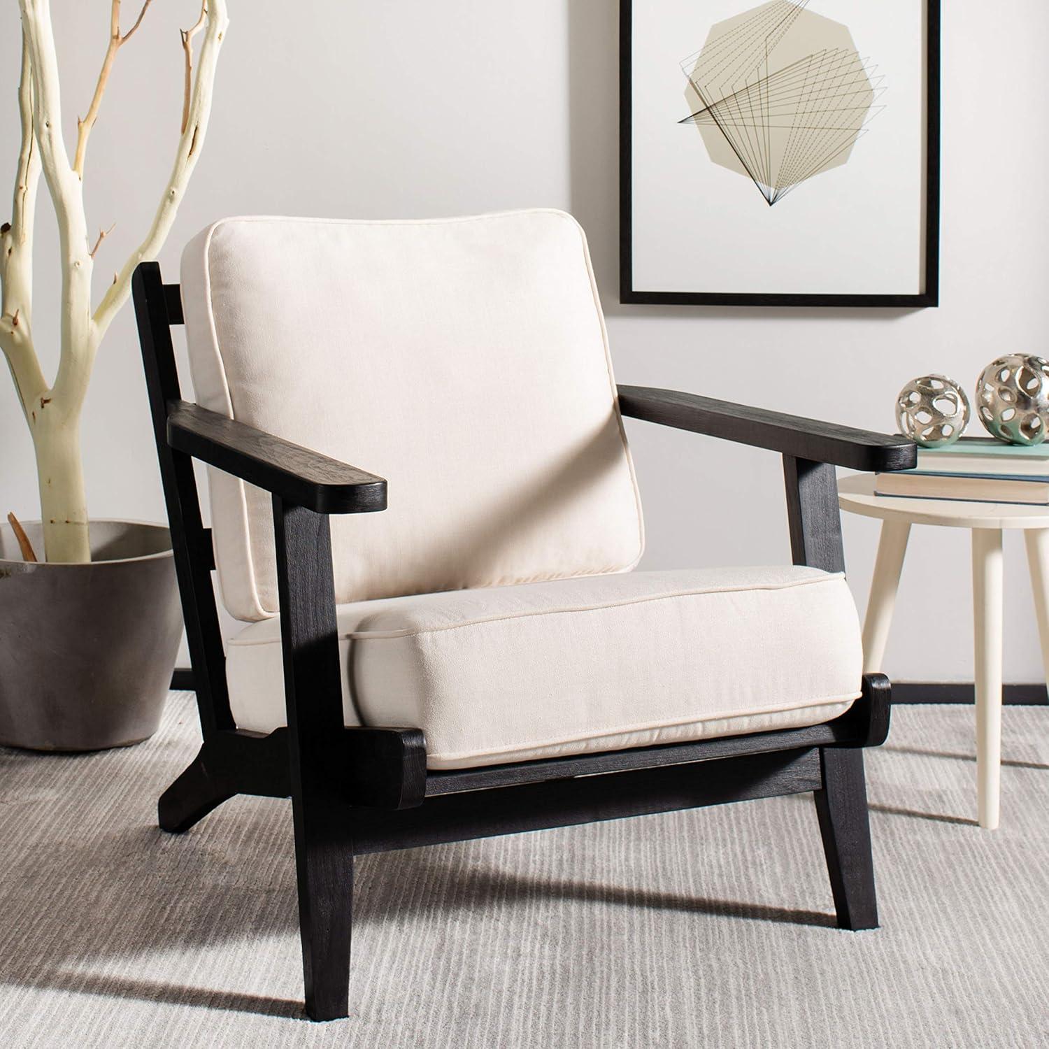 Nico Mid Century Accent Chair - ACH4501A - Bone/Black - Safavieh