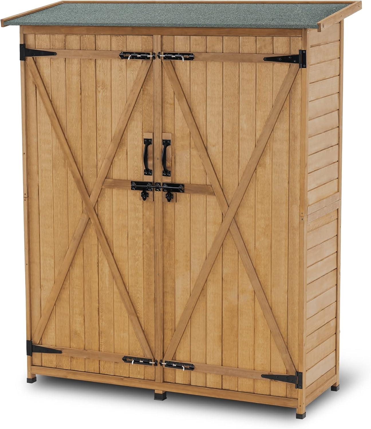 Mcombo Outdoor Storage Shed, Garden Tool Cabinet, (4.6 ft Tall) 1400D