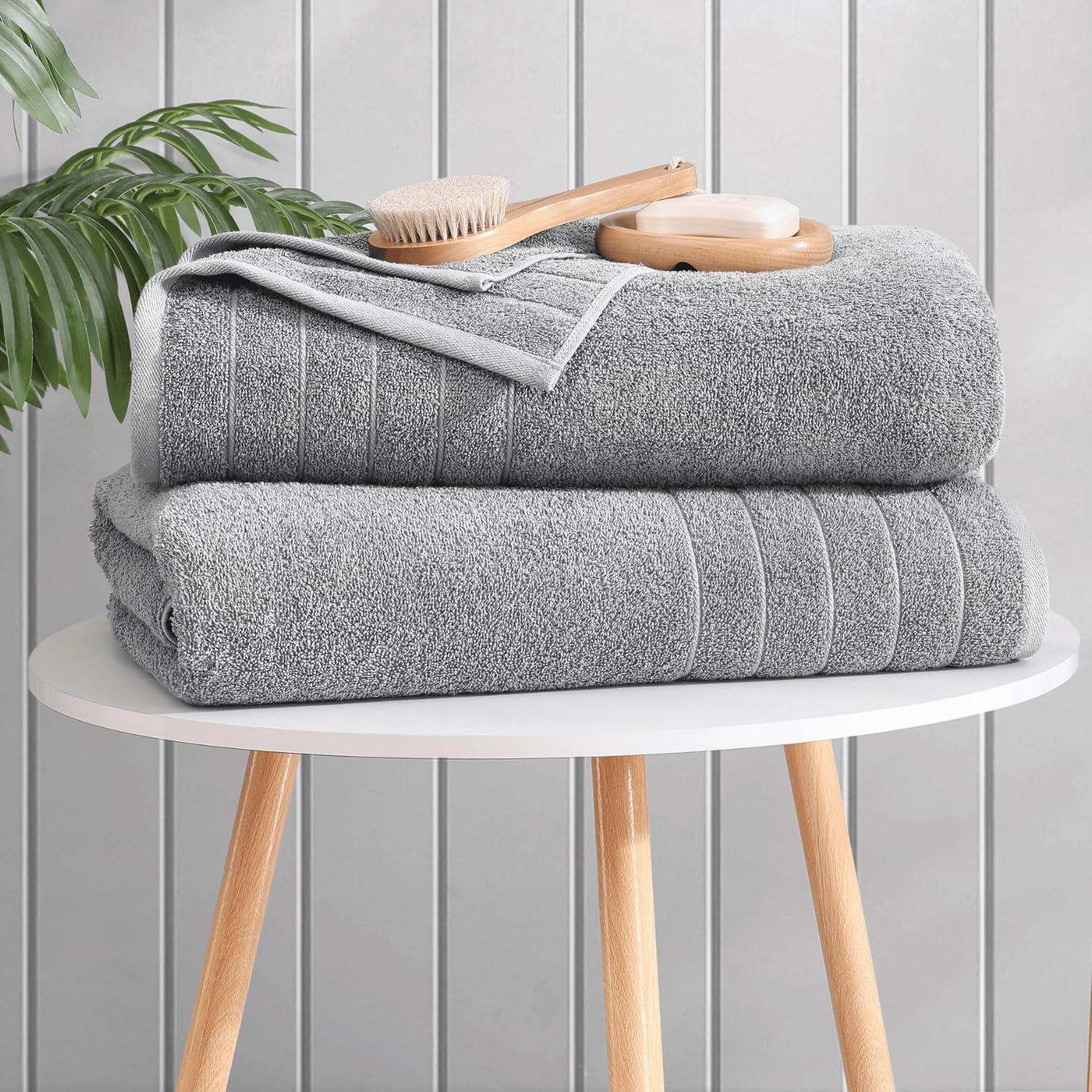 Casa Platino Bath Sheet 2 Pack - Large Bath Towels, Soft Cotton Bath Sheets, Quick Dry & Oversized, 36"x72", Ideal for Spa Days at Home - Ultimate Grey