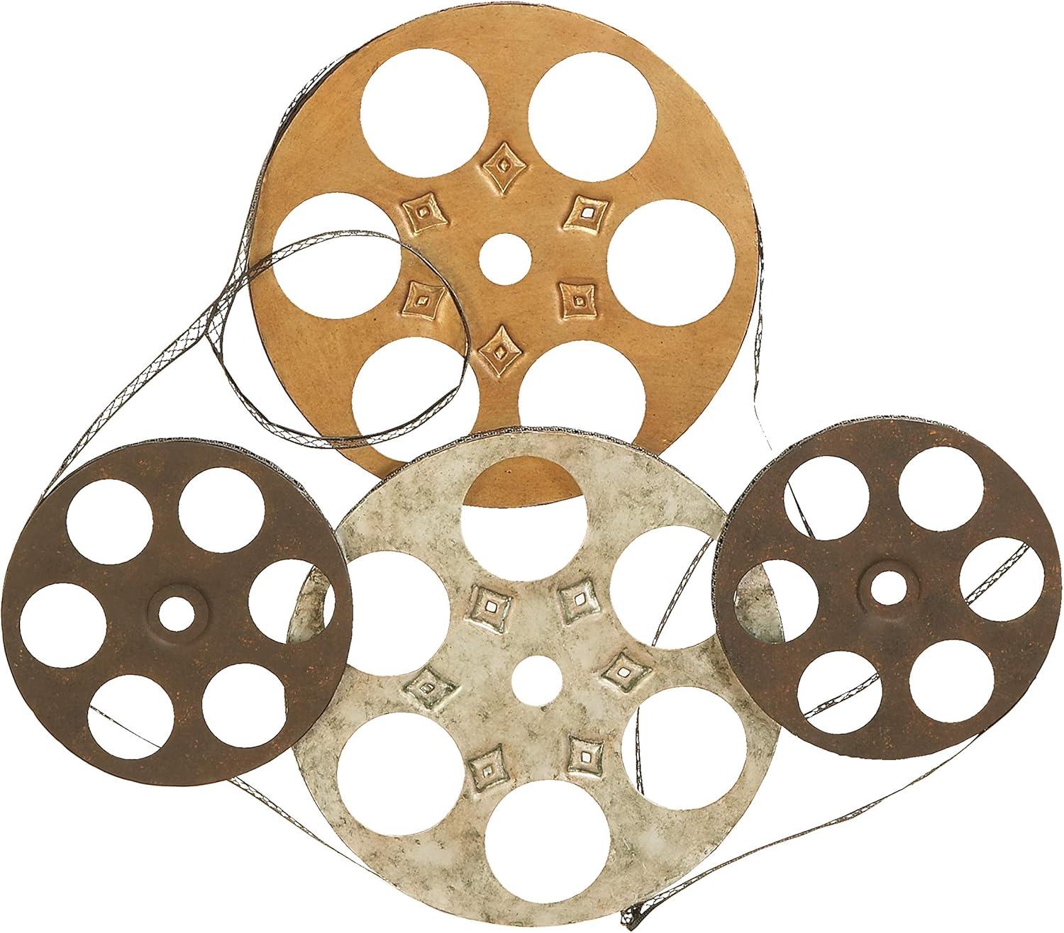 Williston Forge Metal Vintage Movie Reel Film Home Multi Colored Wall Decor