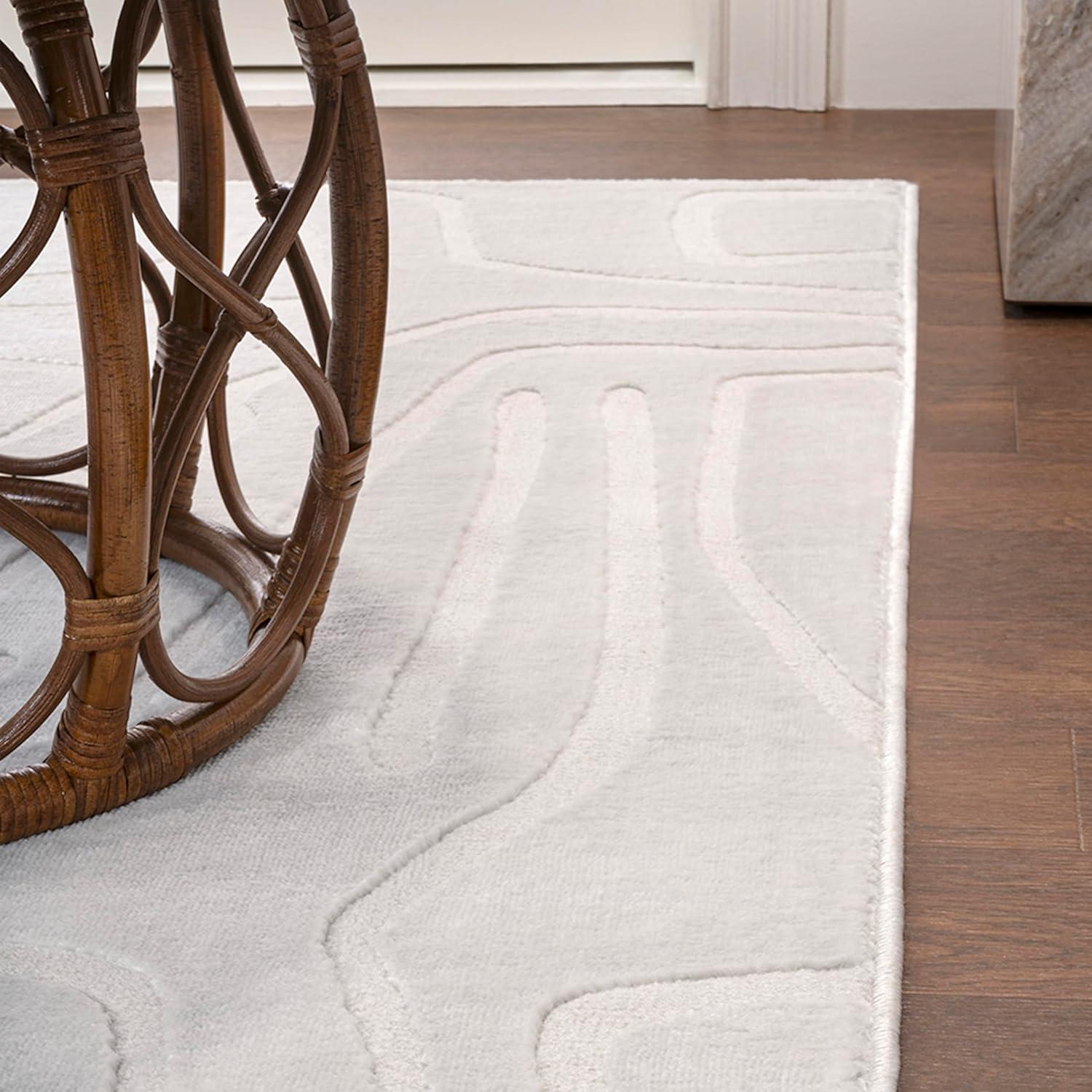 JONATHAN Y Alcina Modern Scandinavian Graphic Lines High-Low Area Rug