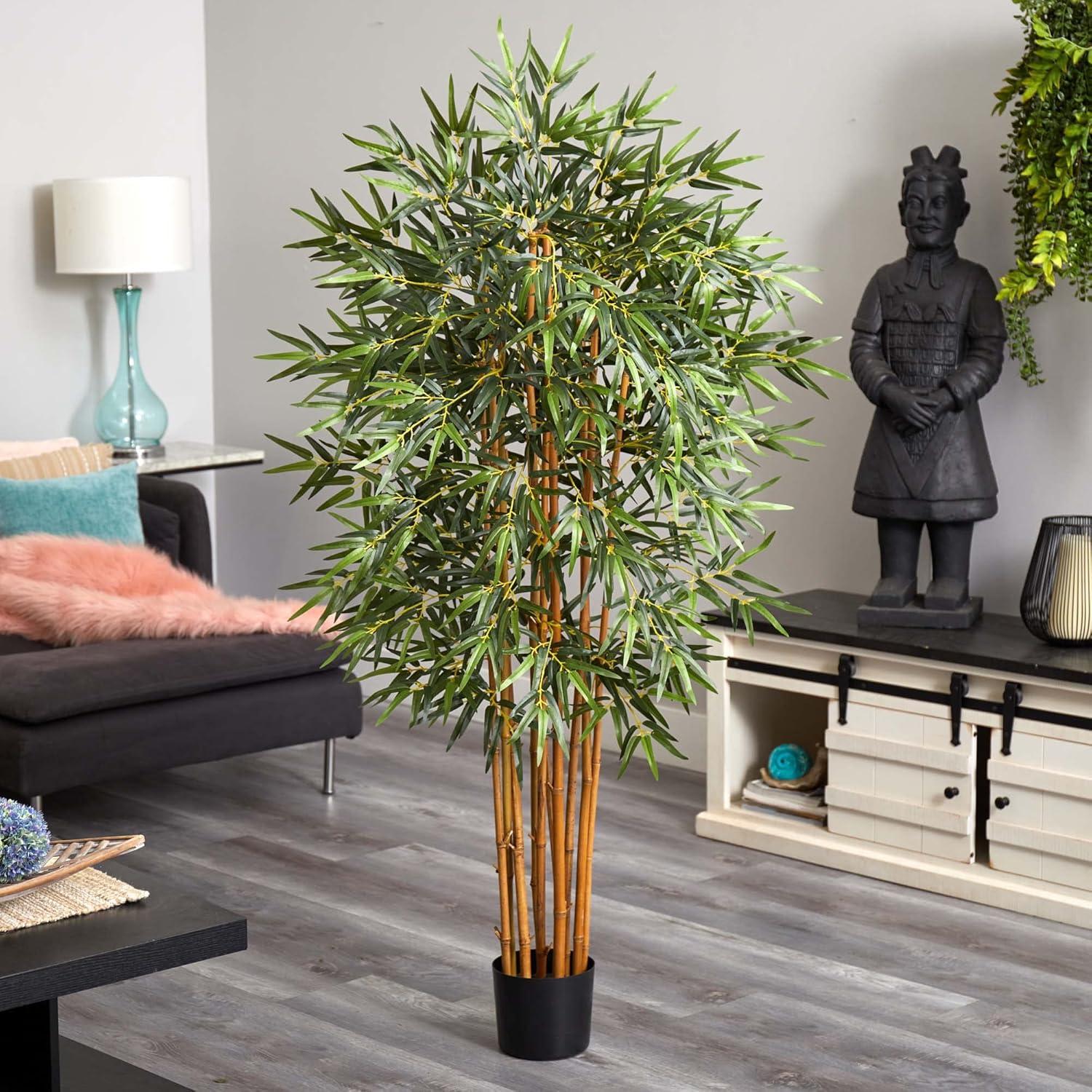 Nearly Natural 5-ft Curved Bamboo Artificial Tree