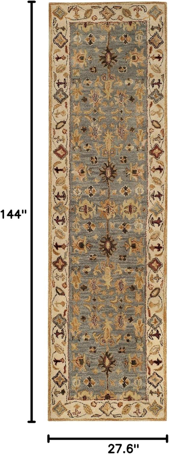 Antiquity Oriental Handmade Tufted Wool Blue/Ivory/Red Area Rug