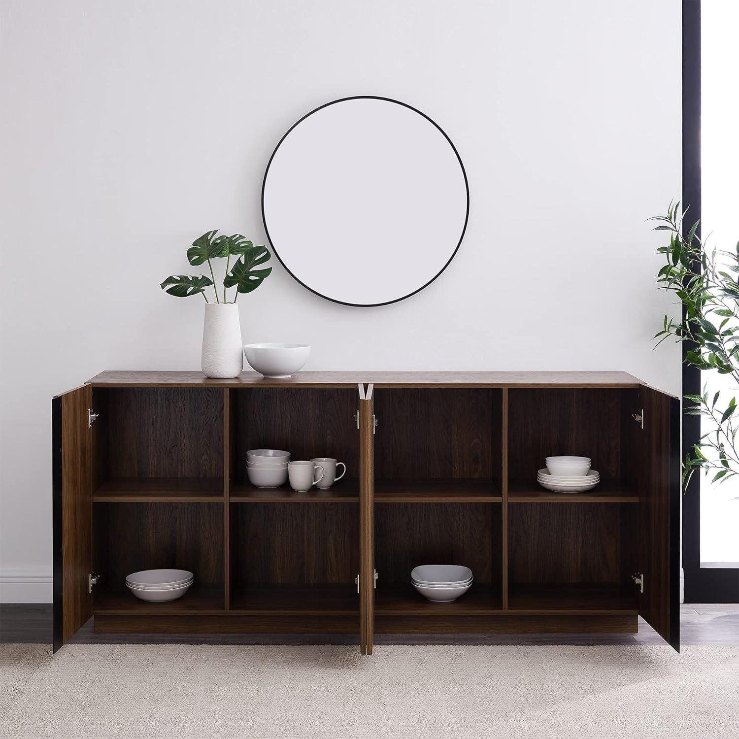 Dark Walnut 70" Minimalist Engineered Wood Sideboard