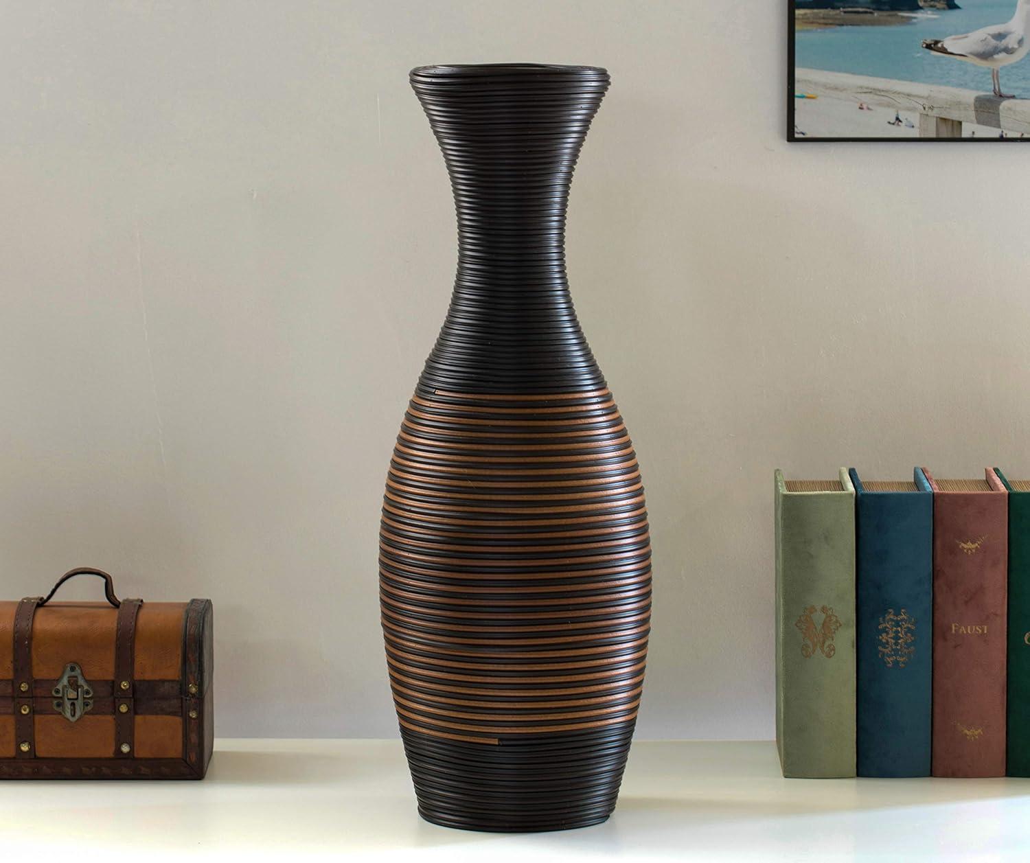 Elegant Tall Brown PVC Decorative Floor Vase