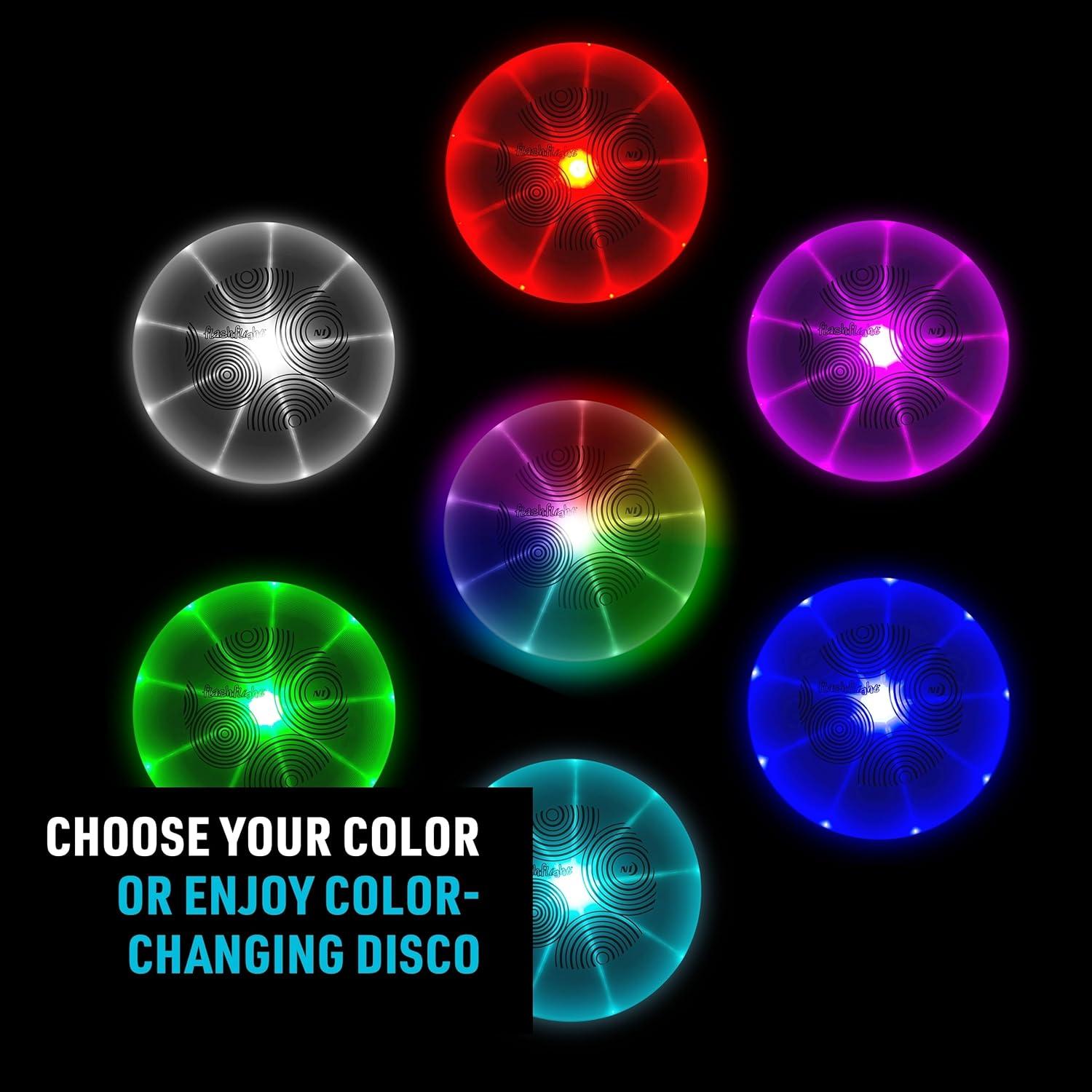 Nite Ize Flashflight LED Light Up Flying Disc with Disco Colors