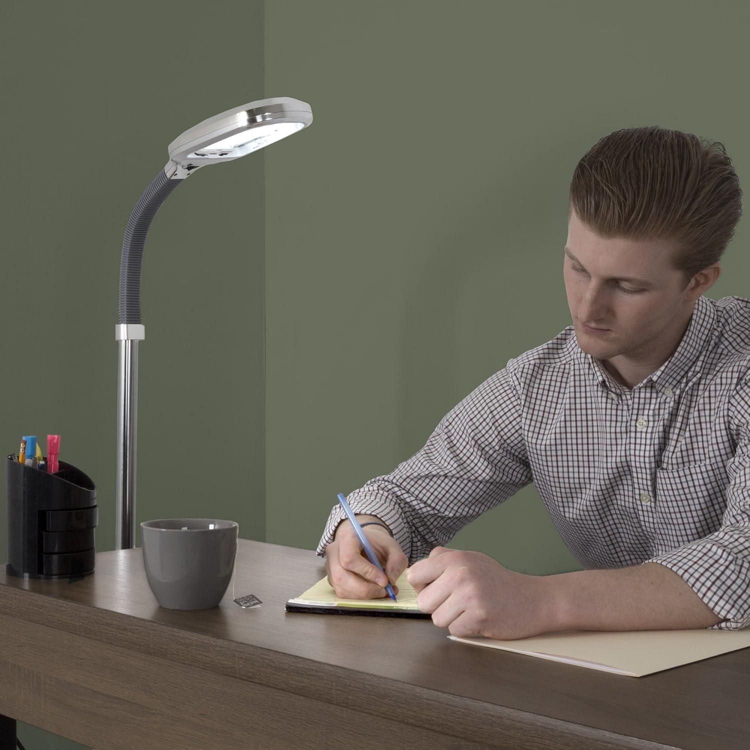 Lavish Home Home Sunlight 60" Task Floor Lamp, - Full Spectrum Natural Sunlight Lamp with Bendable Neck