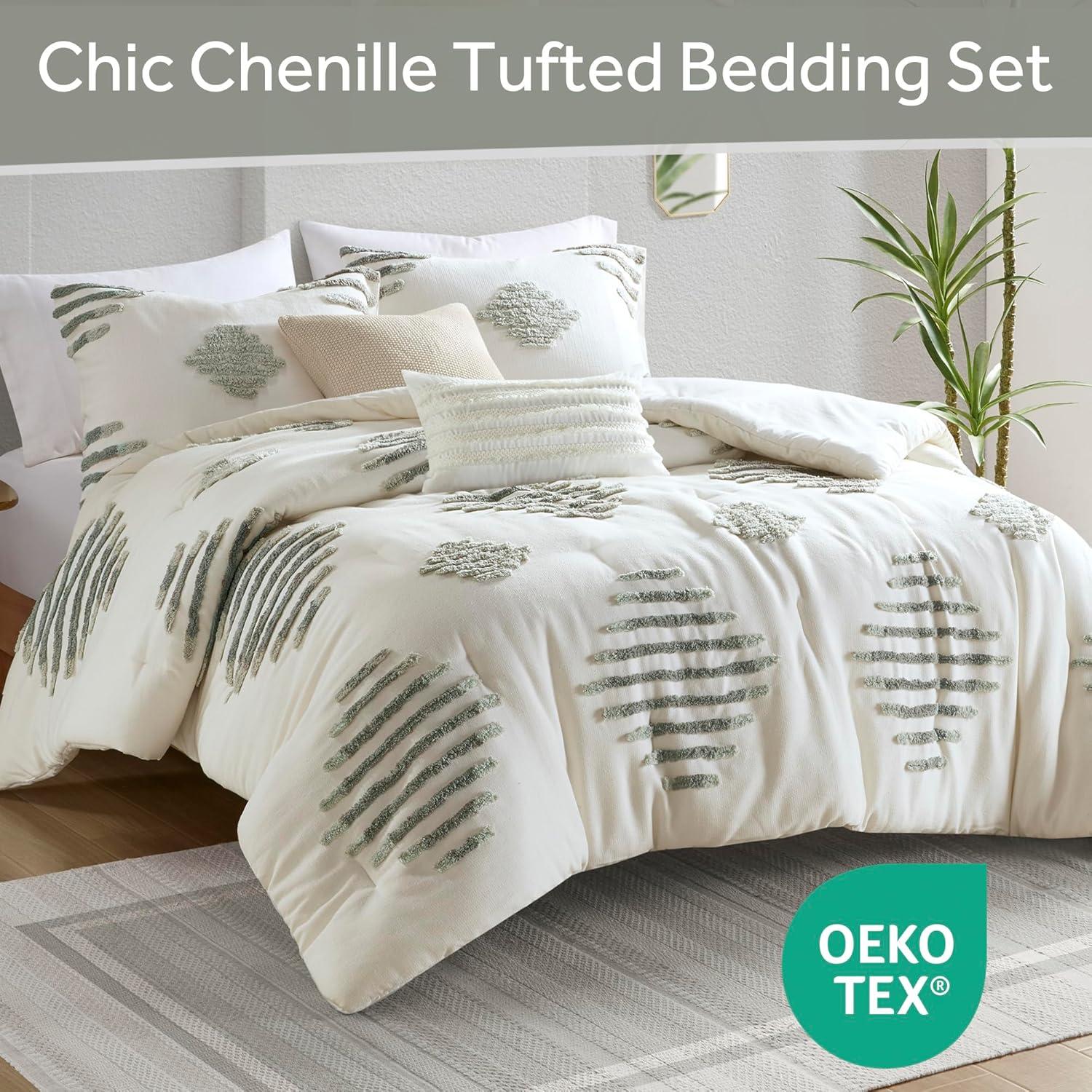 INK+IVY Tahli 3 Piece Cotton Blend Chenille Comforter Set