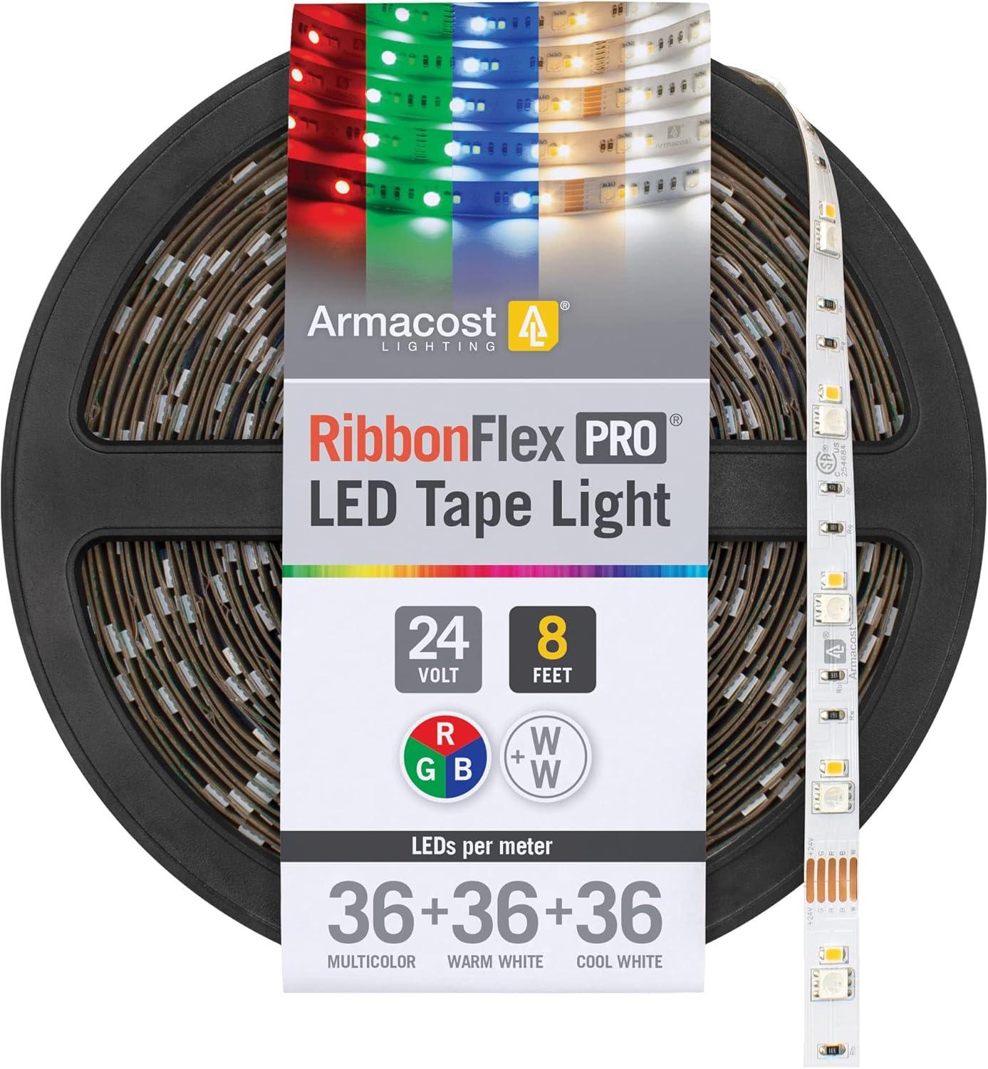 RibbonFlex Pro, 24V, RGB+WW, 36+36+36LEDs/M, IP20, 2.5M Undercabinet Strip Light