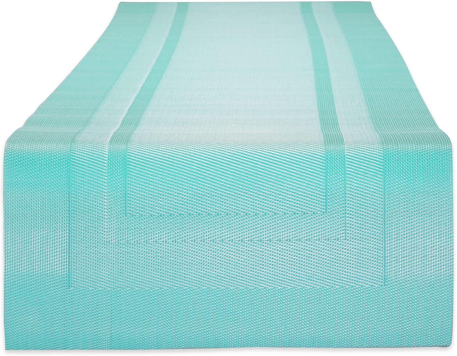 Aqua PVC Doubleframe Table Runner 14x72