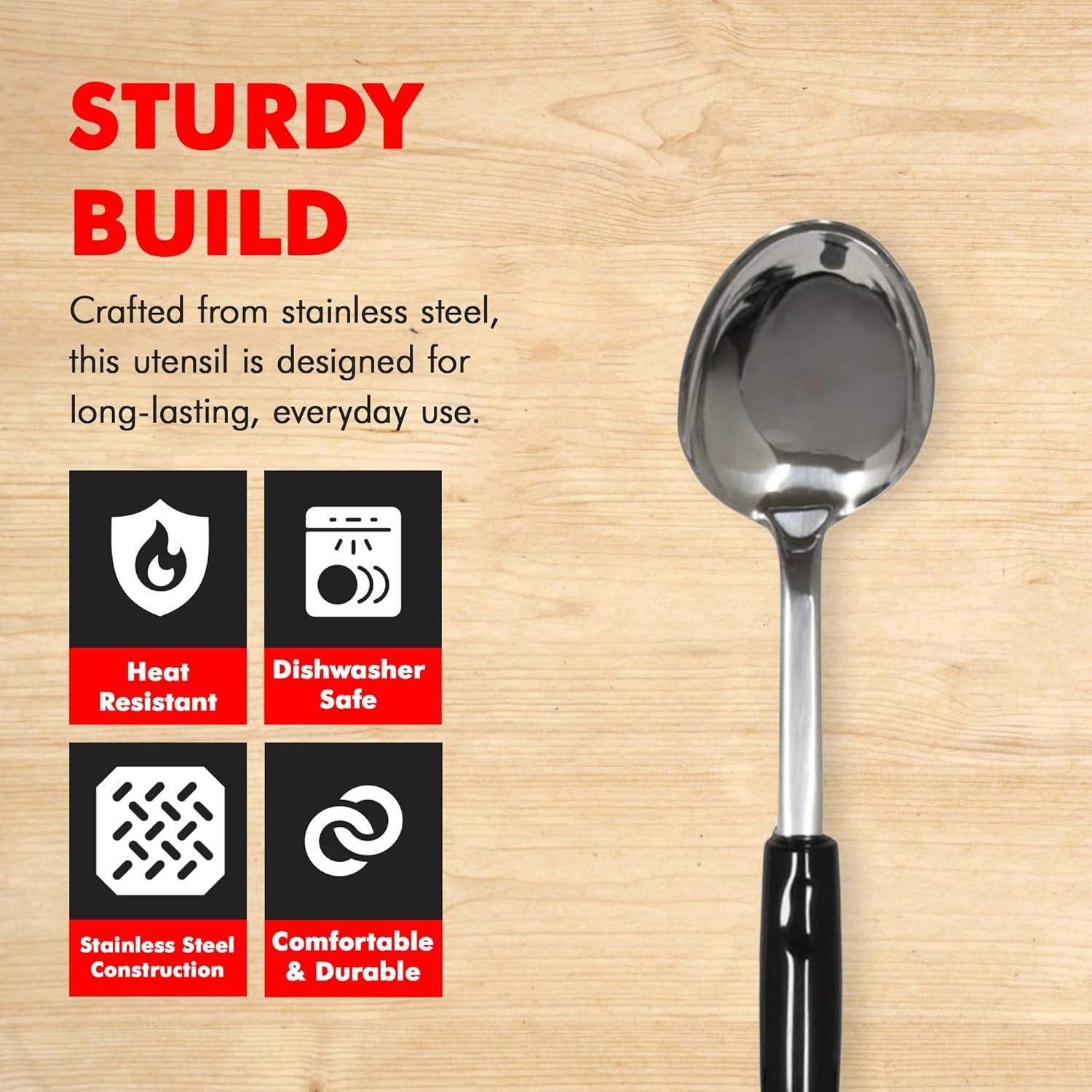 Chef Craft Heavy Duty Basting Spoon, 12 Inch, Stainless Steel