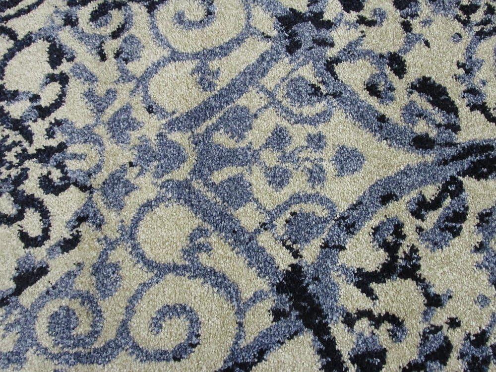 Unique Loom Traditional La Jolla Rug Ivory and Blue/Blue 5' 1" x 8' Rectangle Floral Coastal Perfect For Living Room Bed Room Dining Room Office