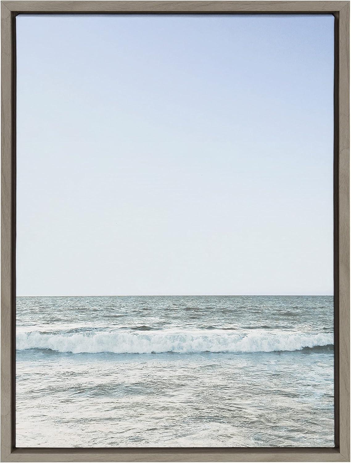 Sylvie Pale Blue Sea by The Creative Bunch Studio Framed Wall Canvas - Kate & Laurel All Things Decor