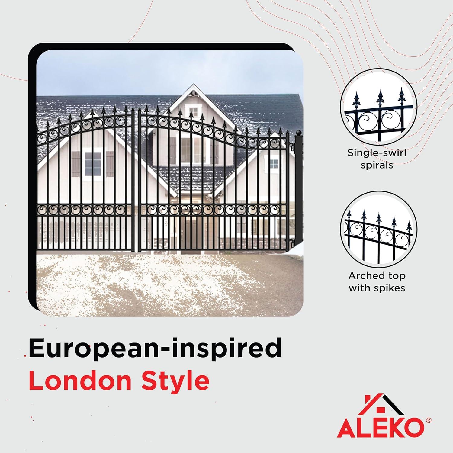 ALEKO Steel Dual Swing Driveway Gate - LONDON Style