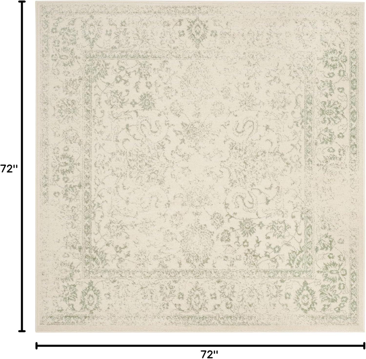 Adirondack ADR109 Machine Made Indoor Area Rug - Ivory/Sage - 6'x6' - Safavieh