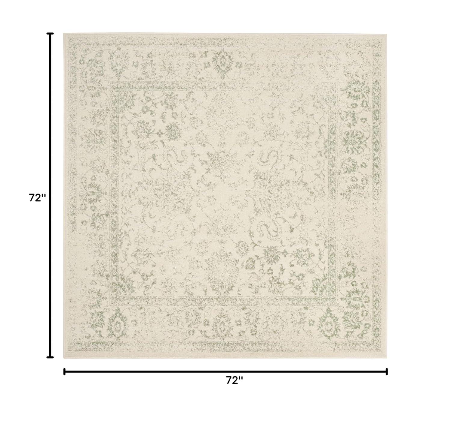 Adirondack ADR109 Machine Made Indoor Area Rug - Ivory/Sage - 6'x6' - Safavieh
