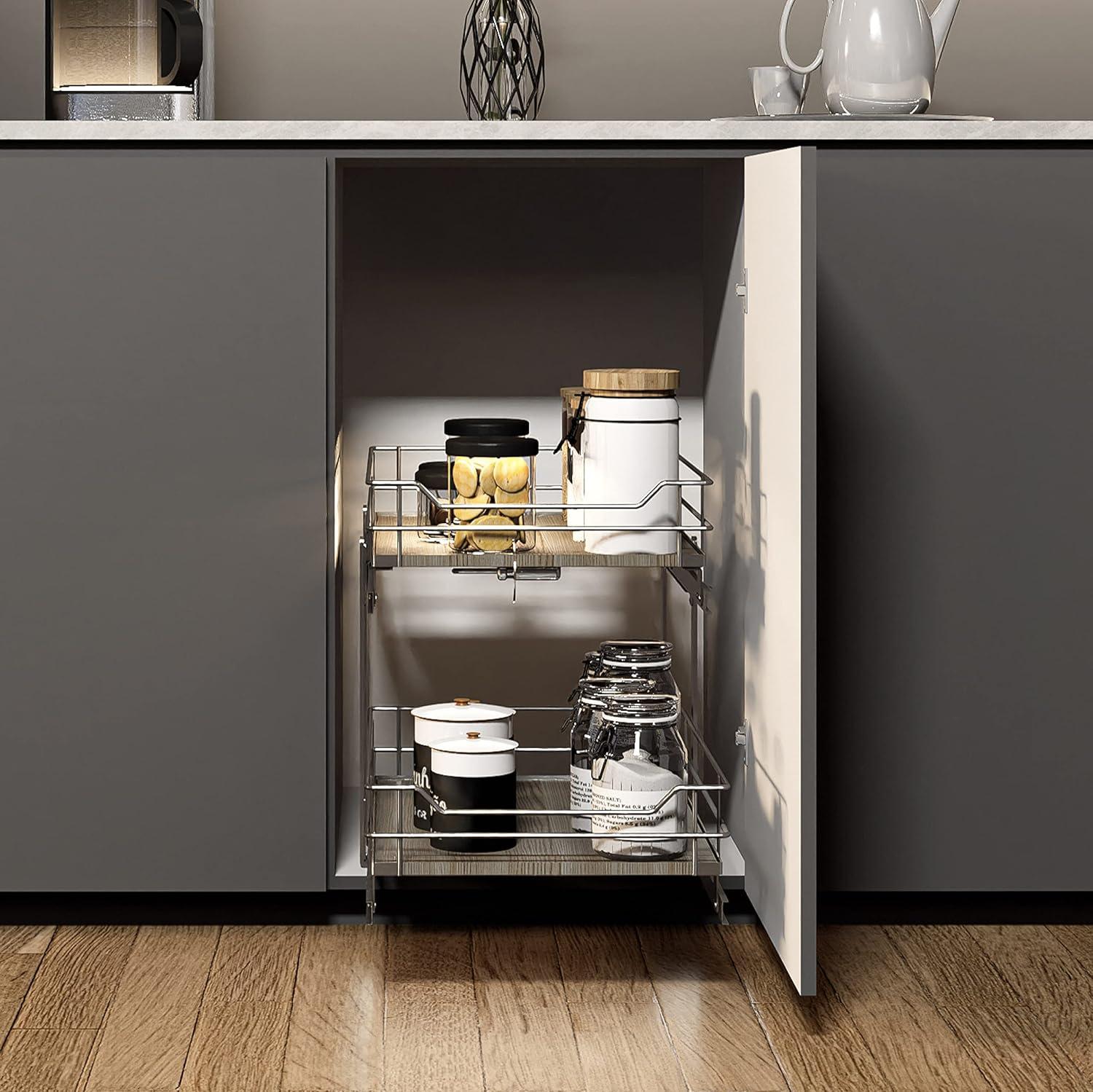 Home Zone Living Pantry Shelf Organizer Pull Out Drawer