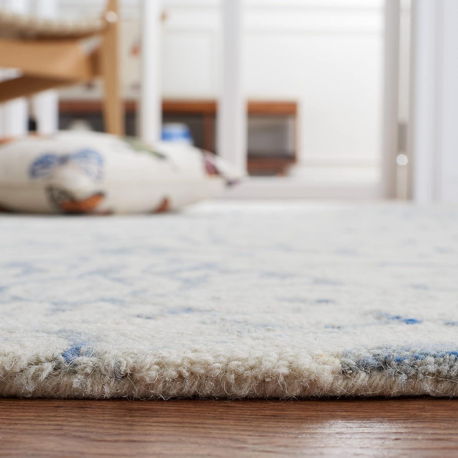 Micro-Loop MLP532 Hand Tufted Area Rug - Ivory/Blue - 5'x5' - Safavieh.