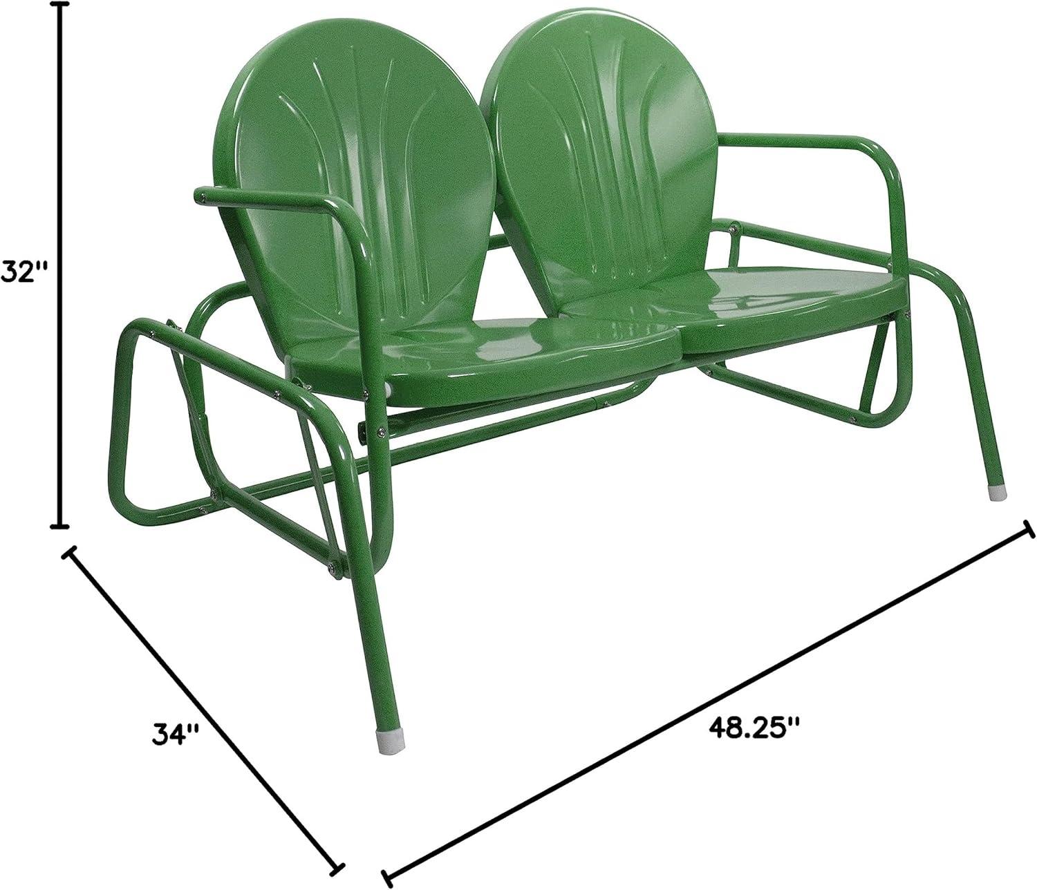 Northlight Seasonal 48.25" Outdoor Retro Metal Tulip Double Glider Patio Chair