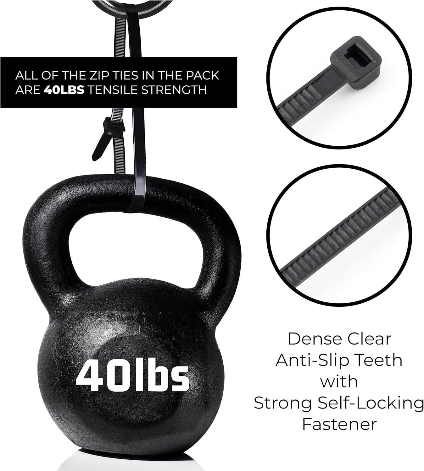 Bolt Dropper Zip Tie Kit 4" 6" 8" Black White 18lb To 50lb Tensile Strength 400 Pack