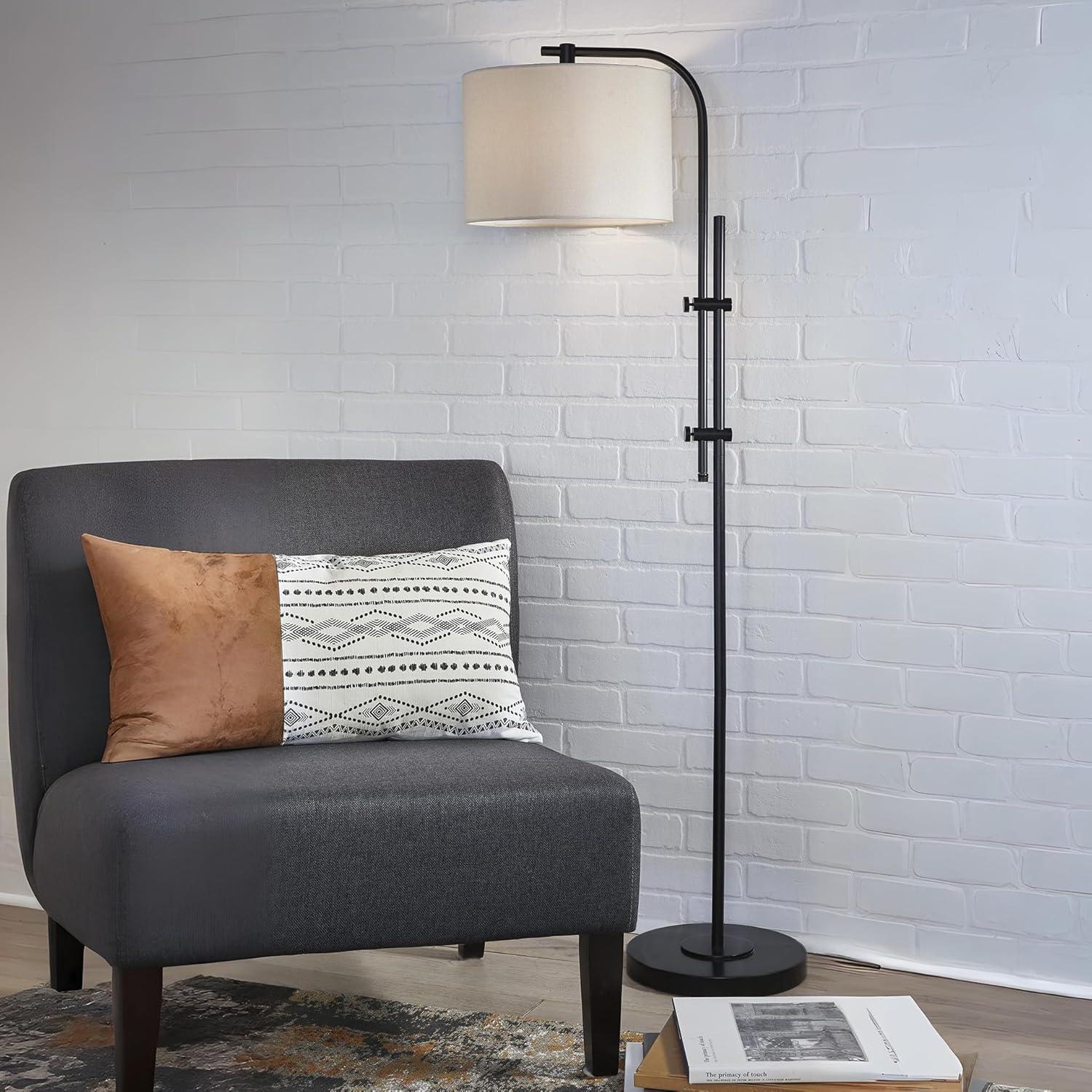 Baronvale Metal Floor Lamp Brass - Signature Design by Ashley: Adjustable Arm, UL Listed, 100W, Modern Style