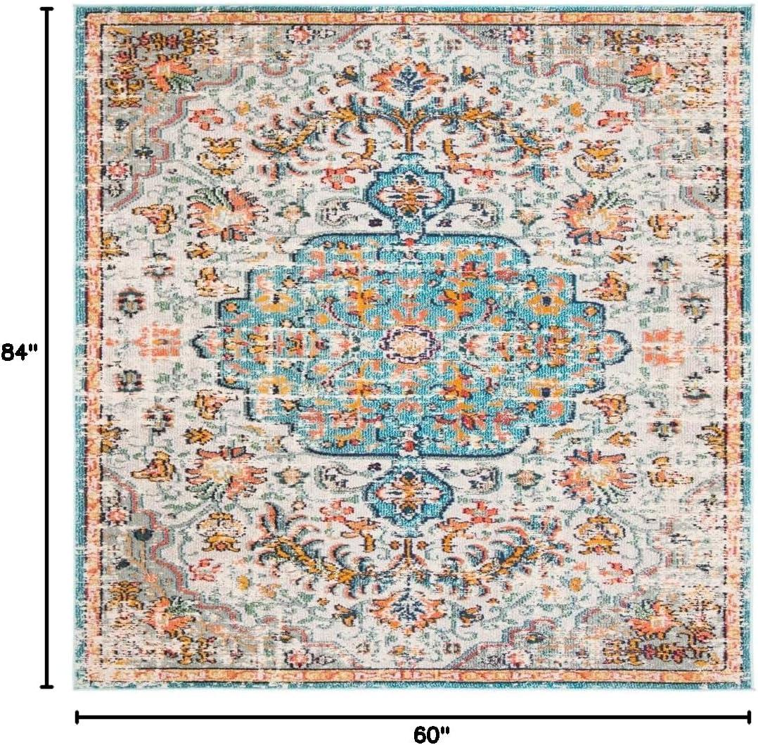 Madison MAD447 Power Loomed Indoor Area Rug - Grey/Light Blue - 5'3"x7'6" - Safavieh