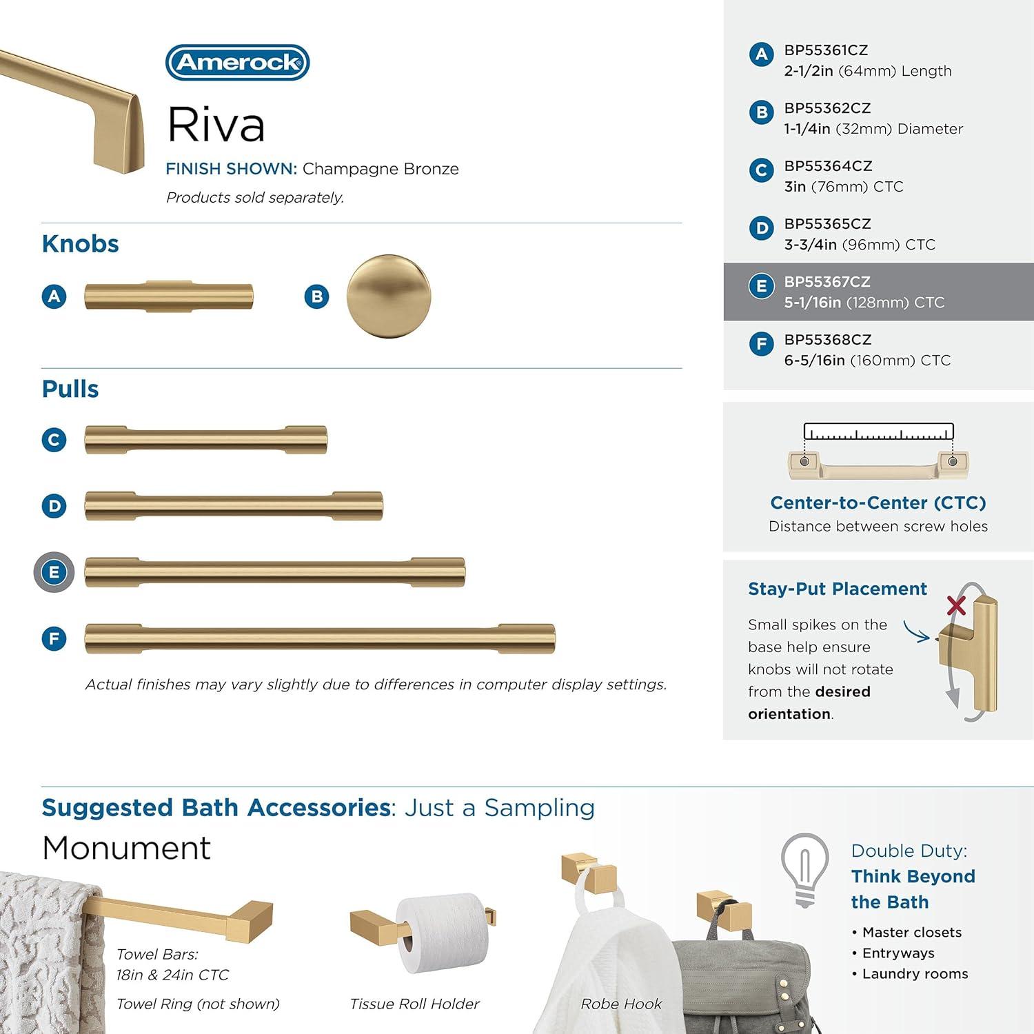 Riva 5 1/16" Center to Center Bar Pull