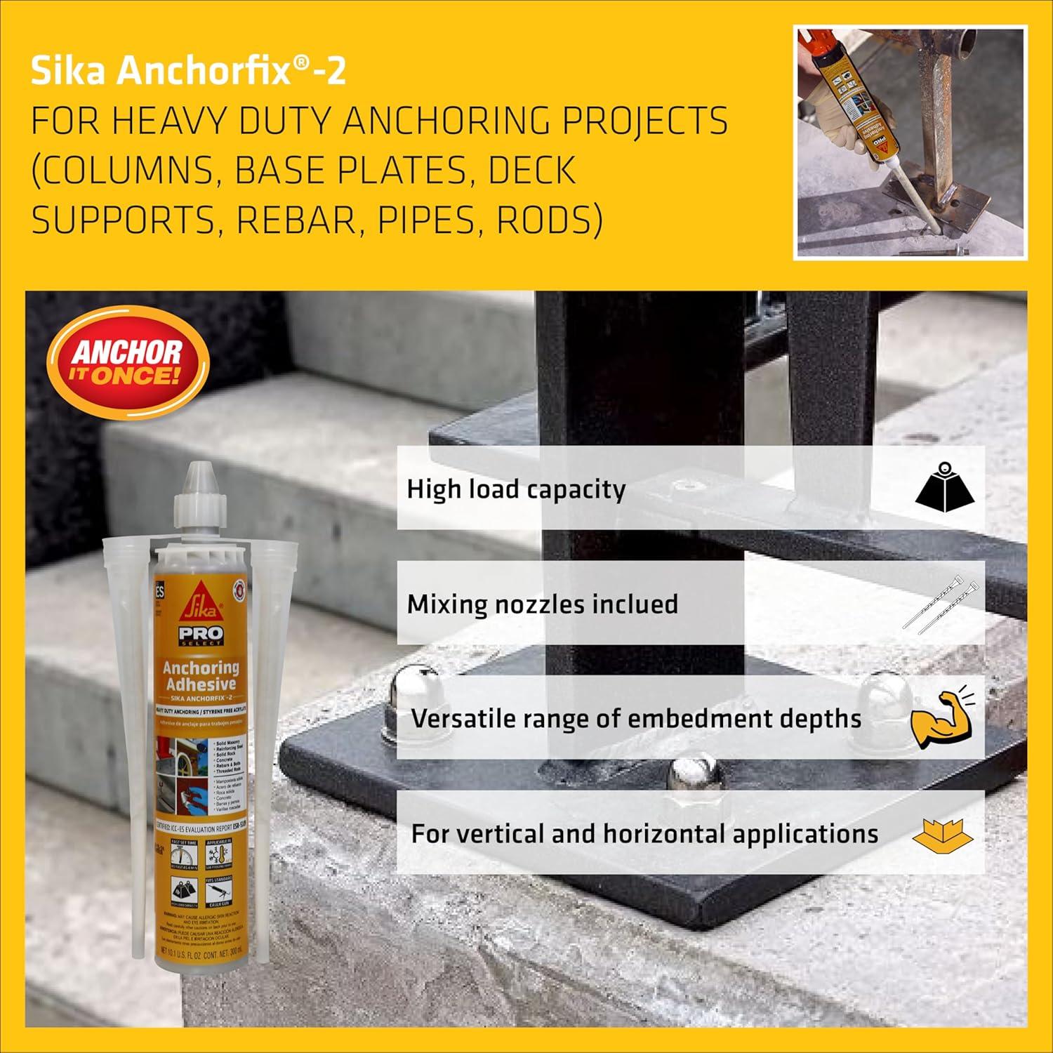 10.1 oz Sika Corporation 112718 AnchorFix-2 High Performance Construction Adhesive