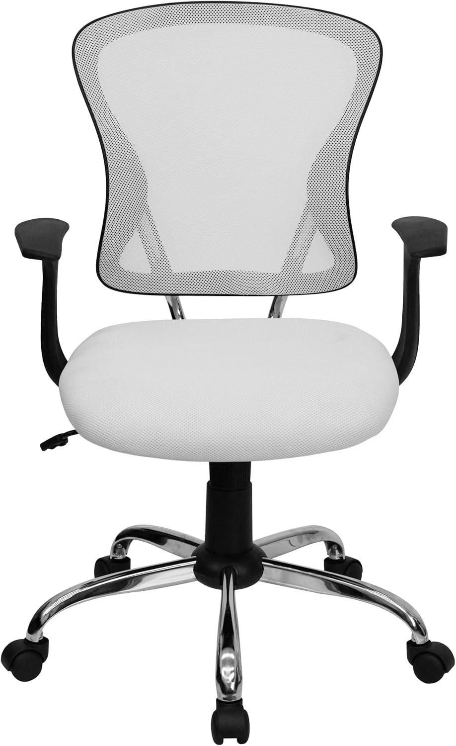 Flash Furniture Mid-Back Mesh Swivel Task Office Chair with Chrome Base and Arms