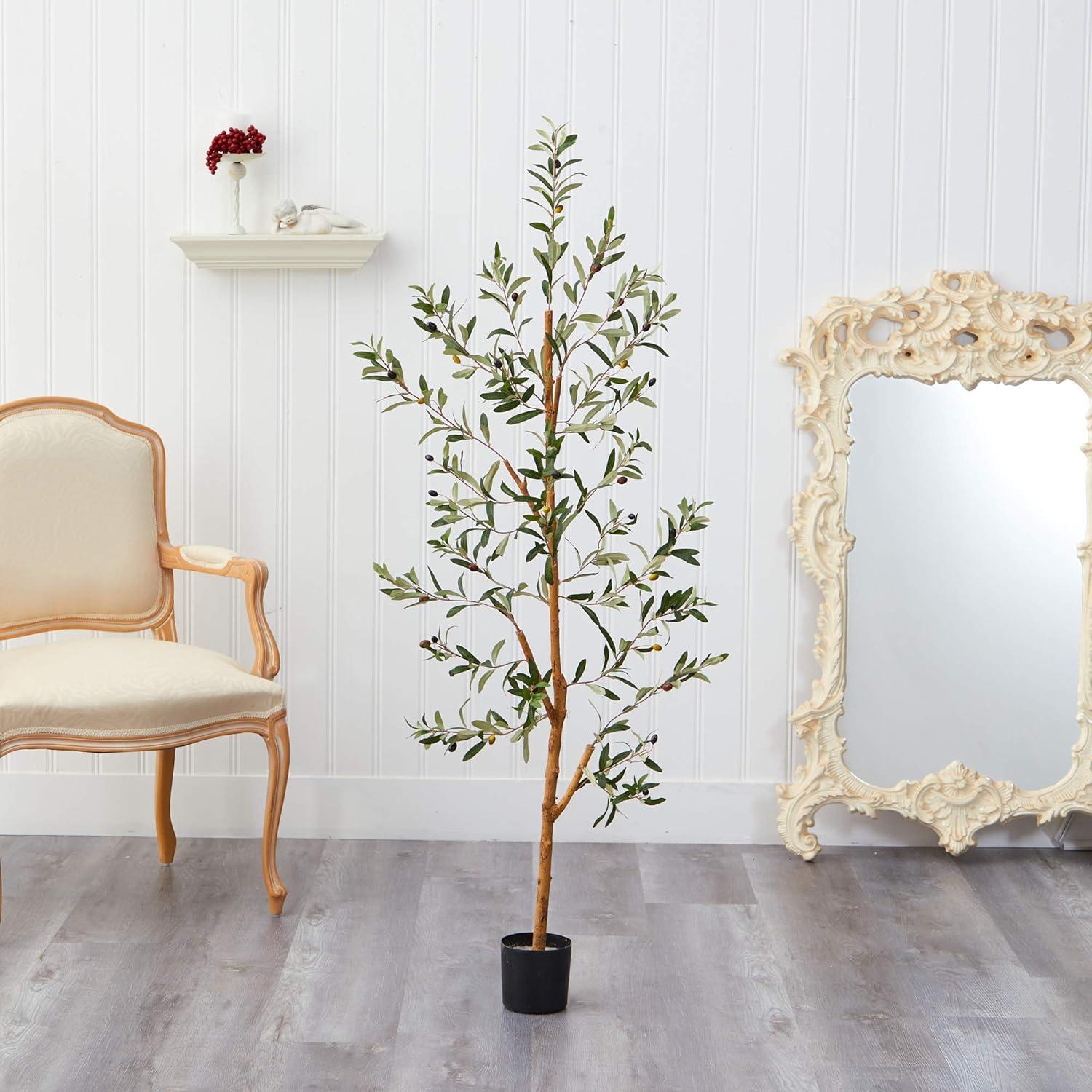 Mediterranean Elegance 4.5' Olive Artificial Potted Tree