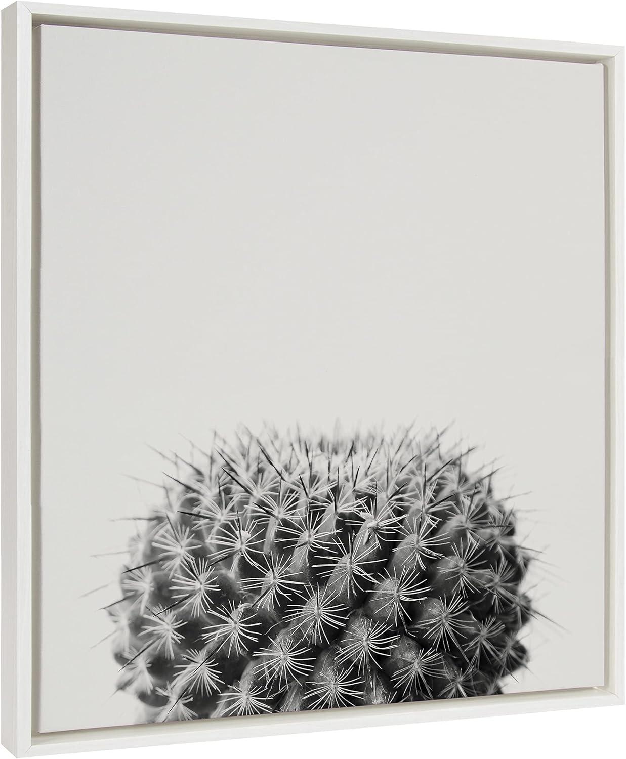 22" x 22" Sylvie Haze Succulent Cactus Short Framed Wall Canvas by The Creative Bunch Studio - Kate & Laurel All Things Decor