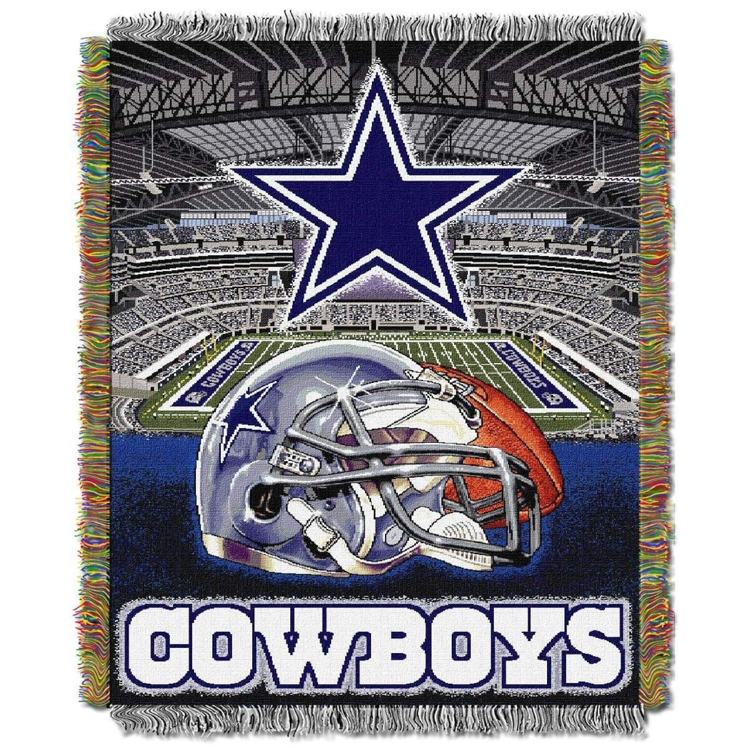 Northwest NFL Dallas Cowboys Unisex-Adult Woven Tapestry Throw Blanket, 48" x 60", Home Field Advantage
