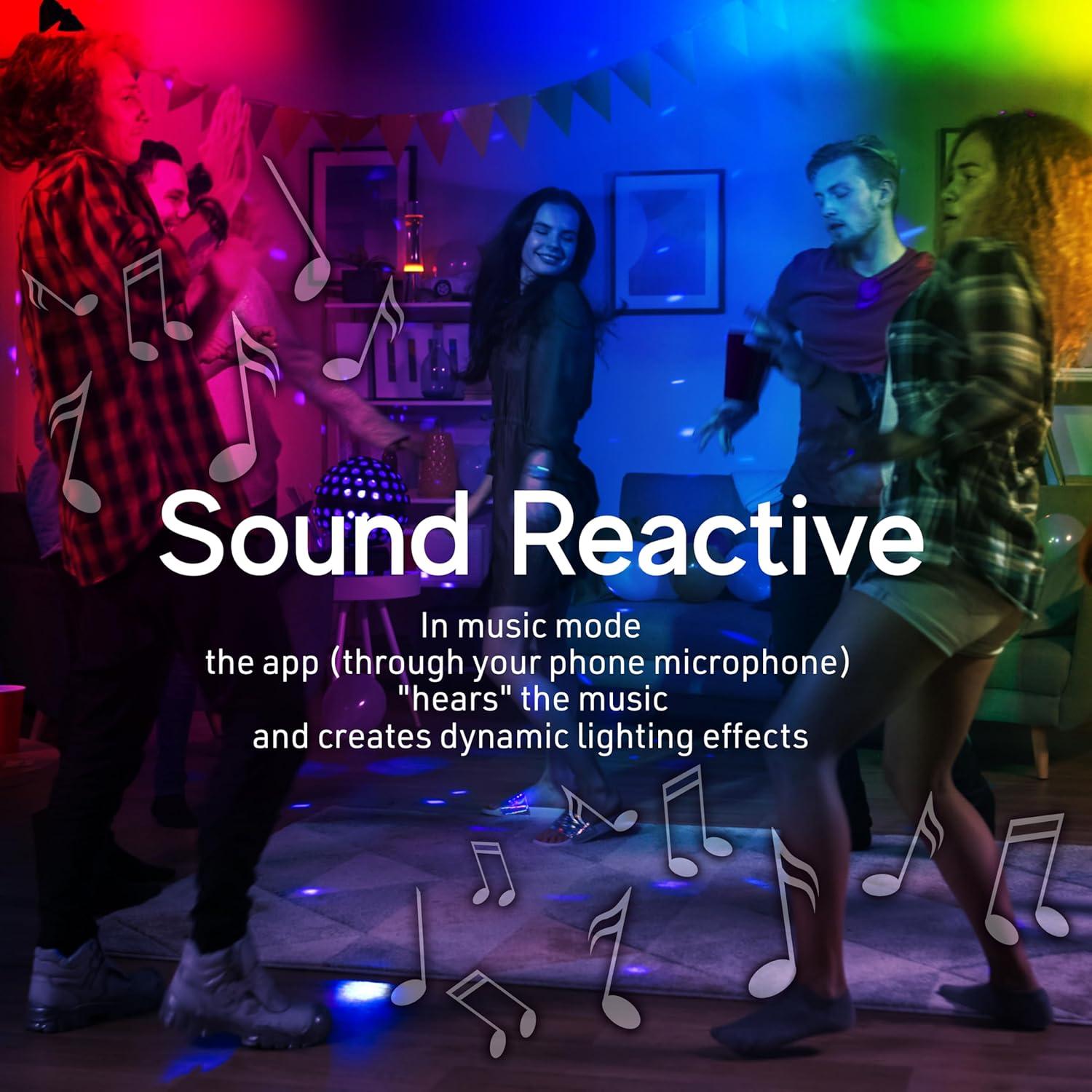 Xtreme Lit 50ft Bluetooth LED Light Strips, Flowing Color Effect, App Use, Indoor, Corded Electric