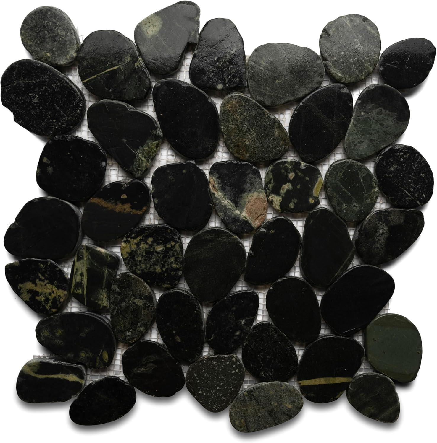 Congo Random Sized Natural Stone Mosaic Tile in Black