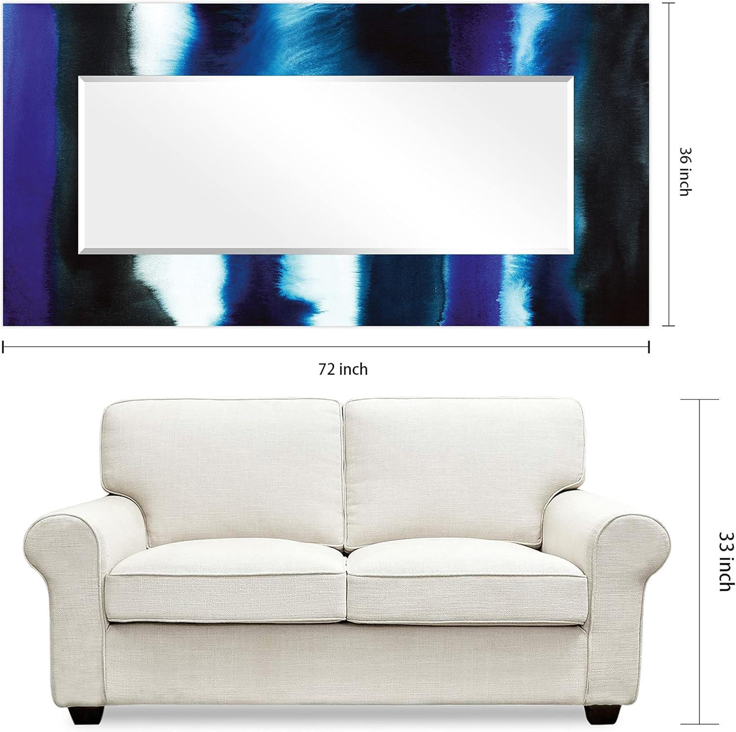 Empire Art Direct Run Off II Rectangular Beveled Mirror on Free Floating Reverse Printed Tempered Art Glass, 72" x 36" x 0.4", Ready to Hang