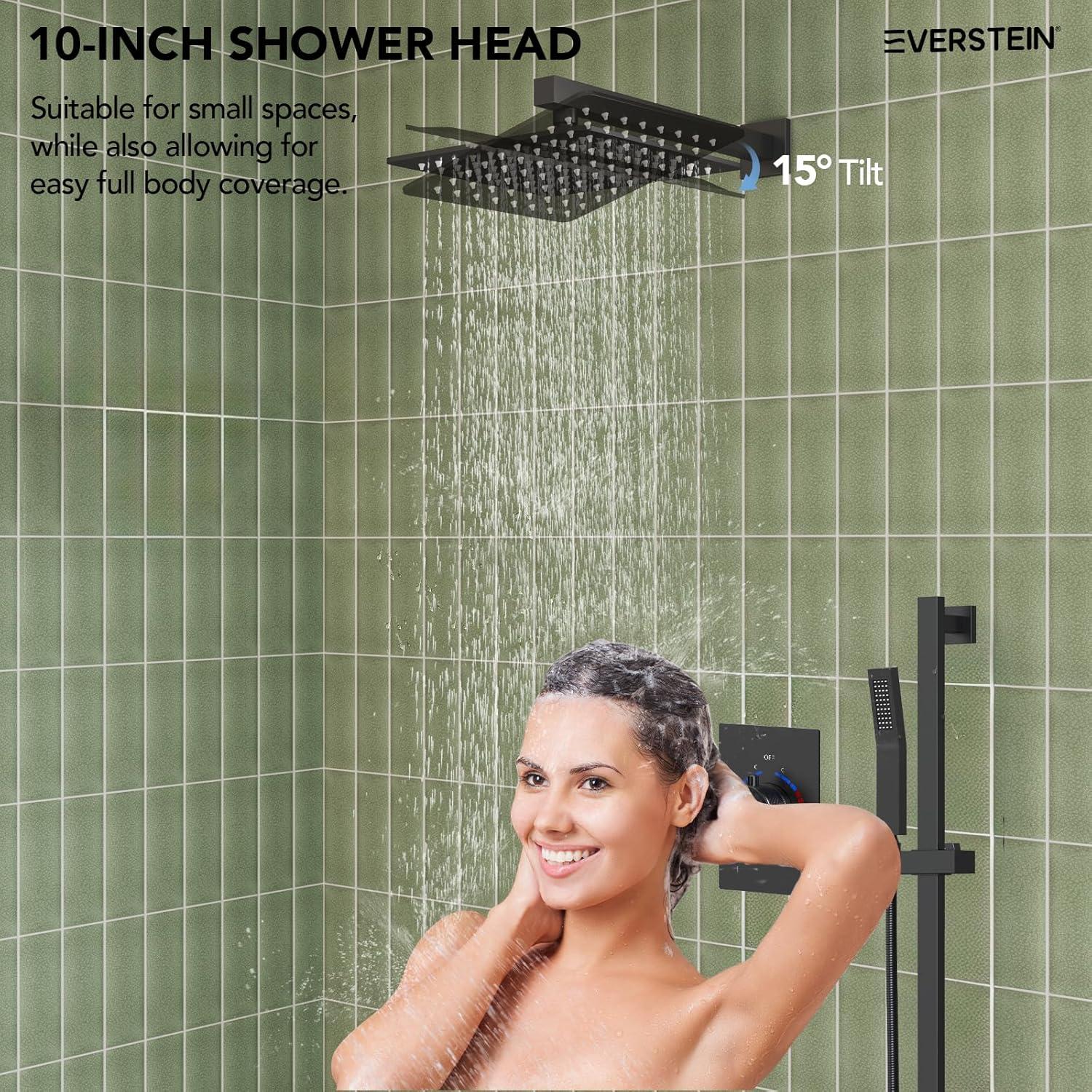 RainfallCascade 10" Pressure Balanced Slide BarShower System with Rough-In Valve
