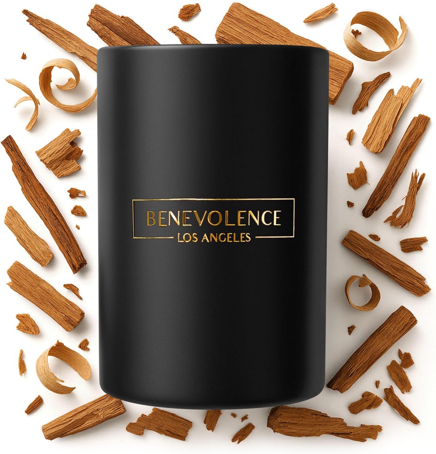 Benevolence LA  Black Wax  Scented Candle With Santal Scent- 10 oz