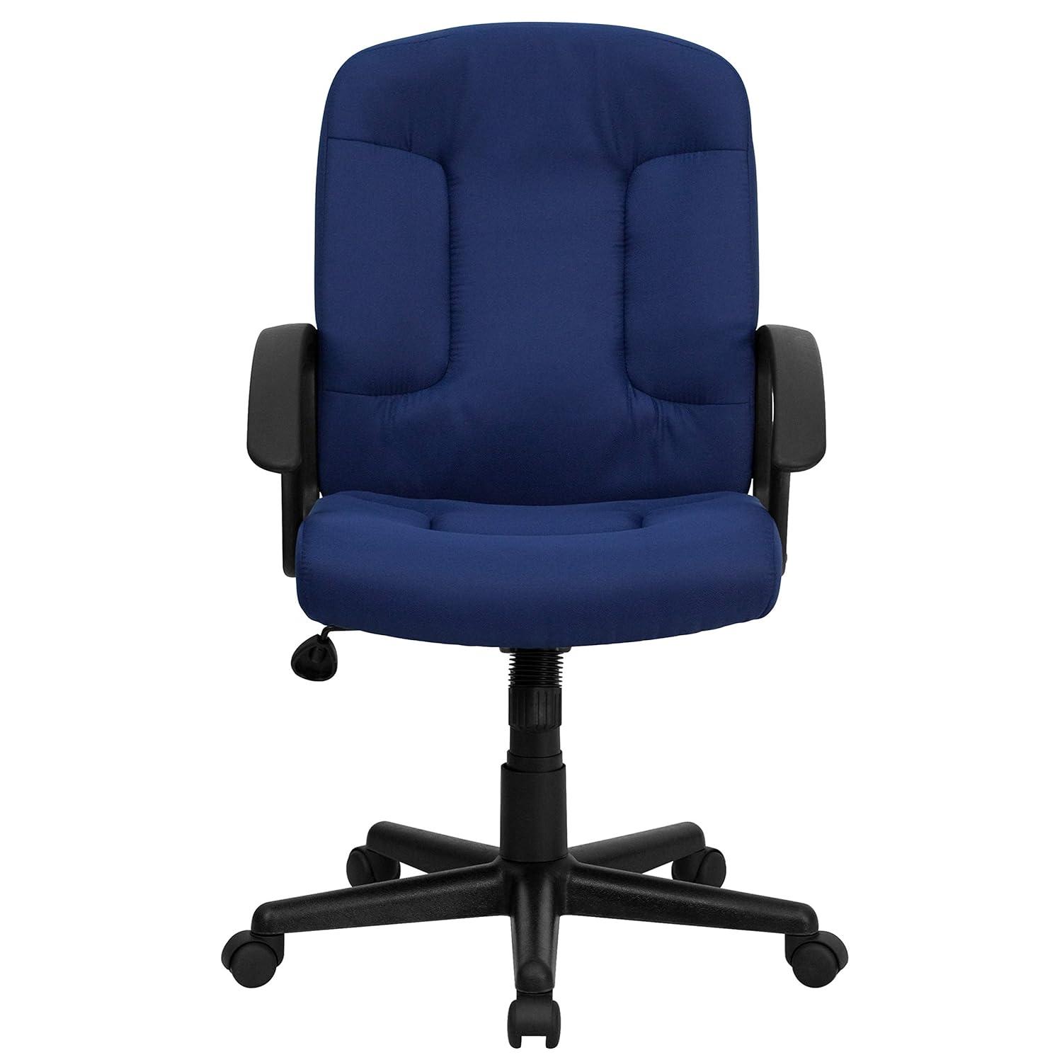 Flash Furniture Mid-Back Fabric Executive Swivel Office Chair with Nylon Arms (Set of 2)