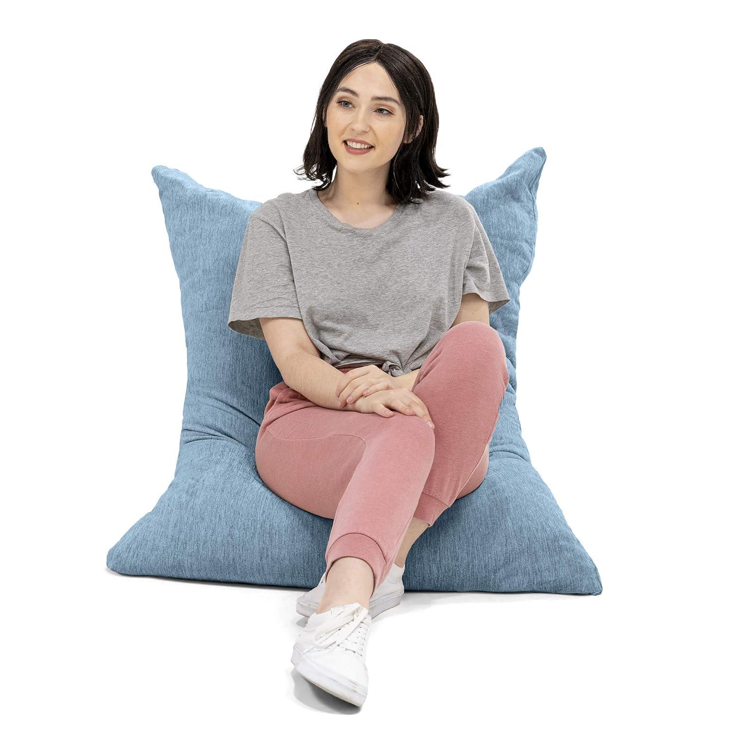 Jaxx Bean Bags Jaxx 3.5-foot Chenille Floor Pillow Bean Bag Lounger Teal