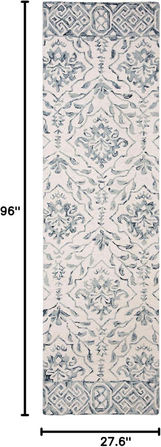 Dip Dye DDY901 Hand Tufted Indoor Runner - Blue/Ivory - 2'3"x8' - Safavieh