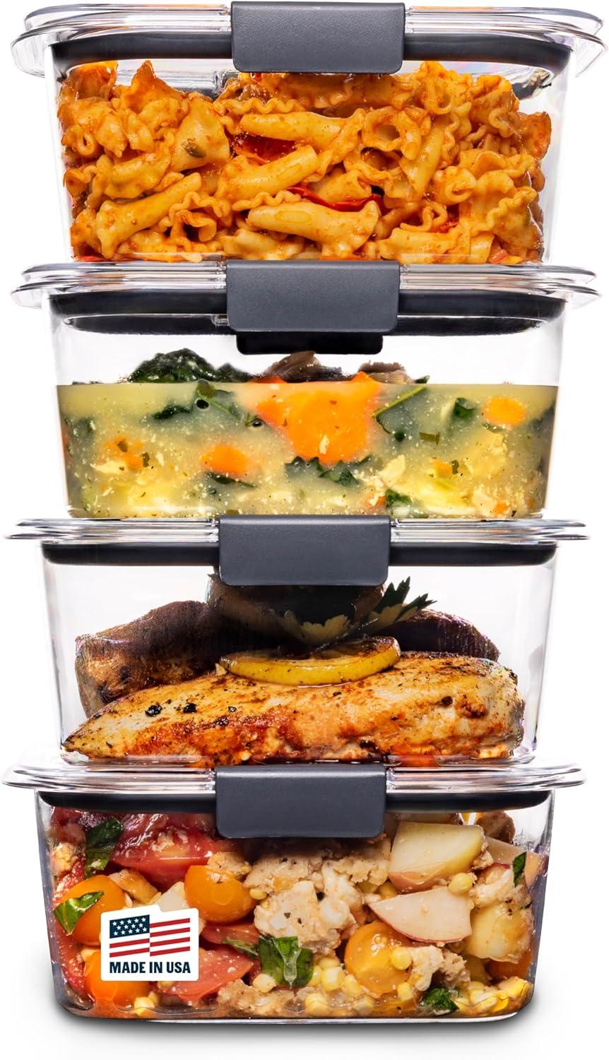 Rubbermaid Brilliance Food Storage Containers, BPA-Free Plastic, 4.7 Cup, 4 Pack | Wayfair