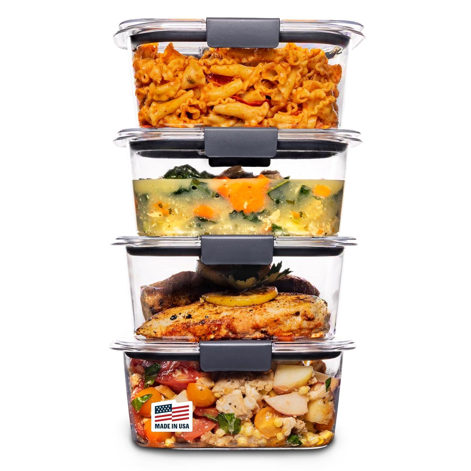 Rubbermaid Brilliance Food Storage Containers, BPA-Free Plastic, 4.7 Cup, 4 Pack | Wayfair